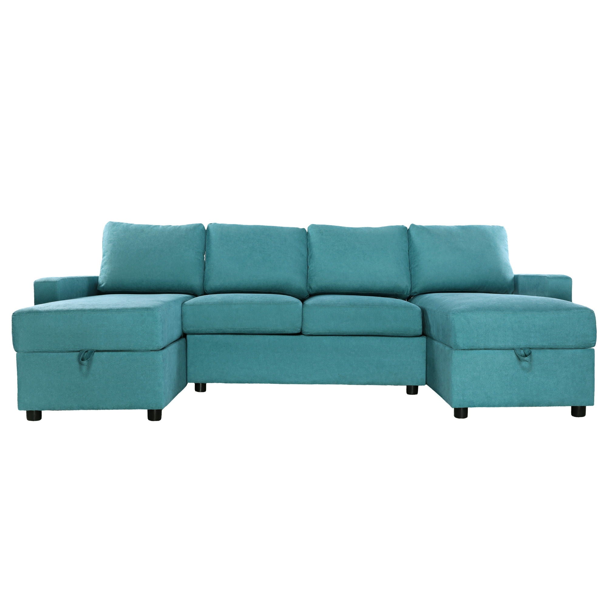Convertible Sectional Sofa With Storage Chaise Lounges And USB Ports