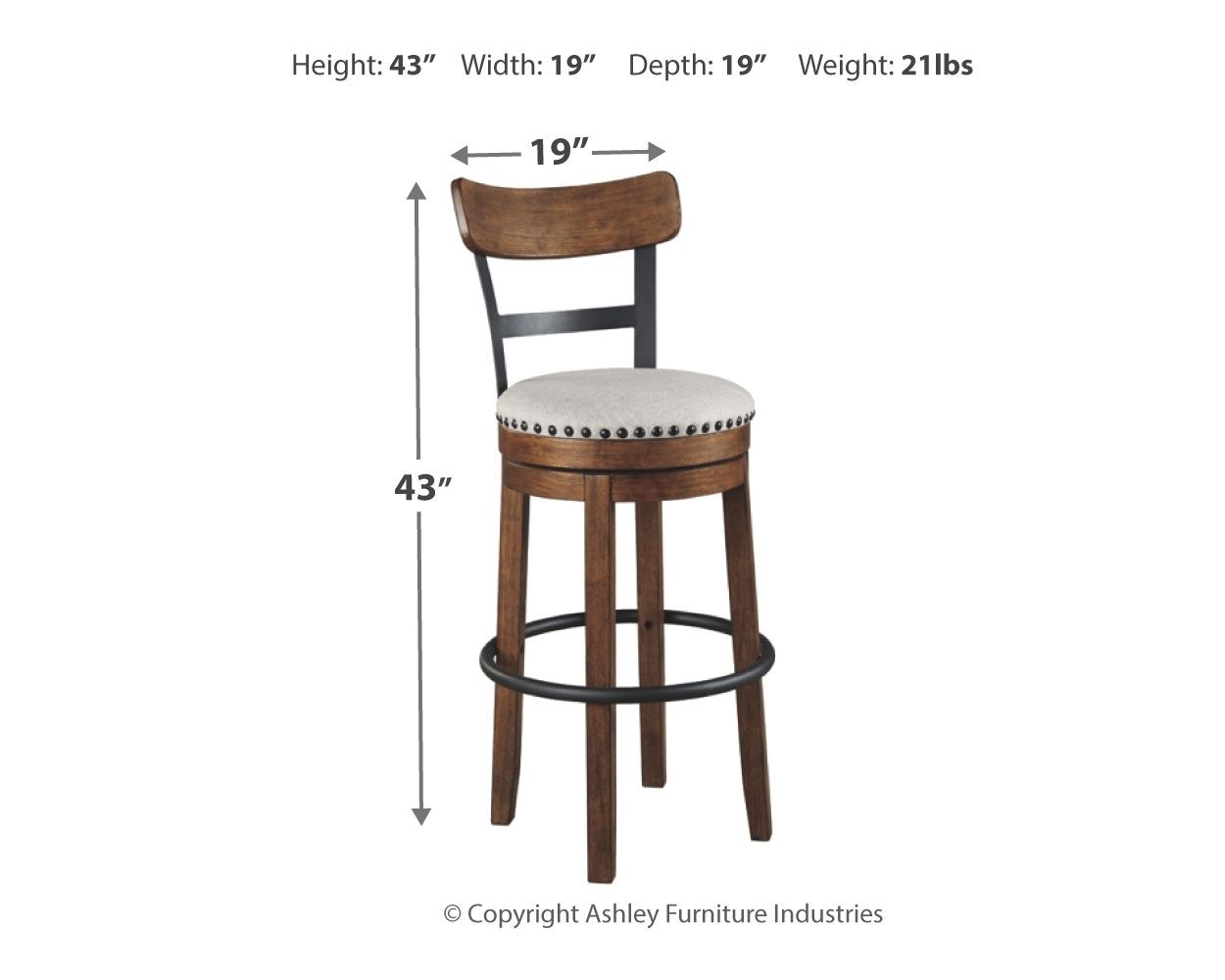 Signature Design by Ashley® Valebeck - Tall Upholstered Swivel Barstool | Meri Furniture