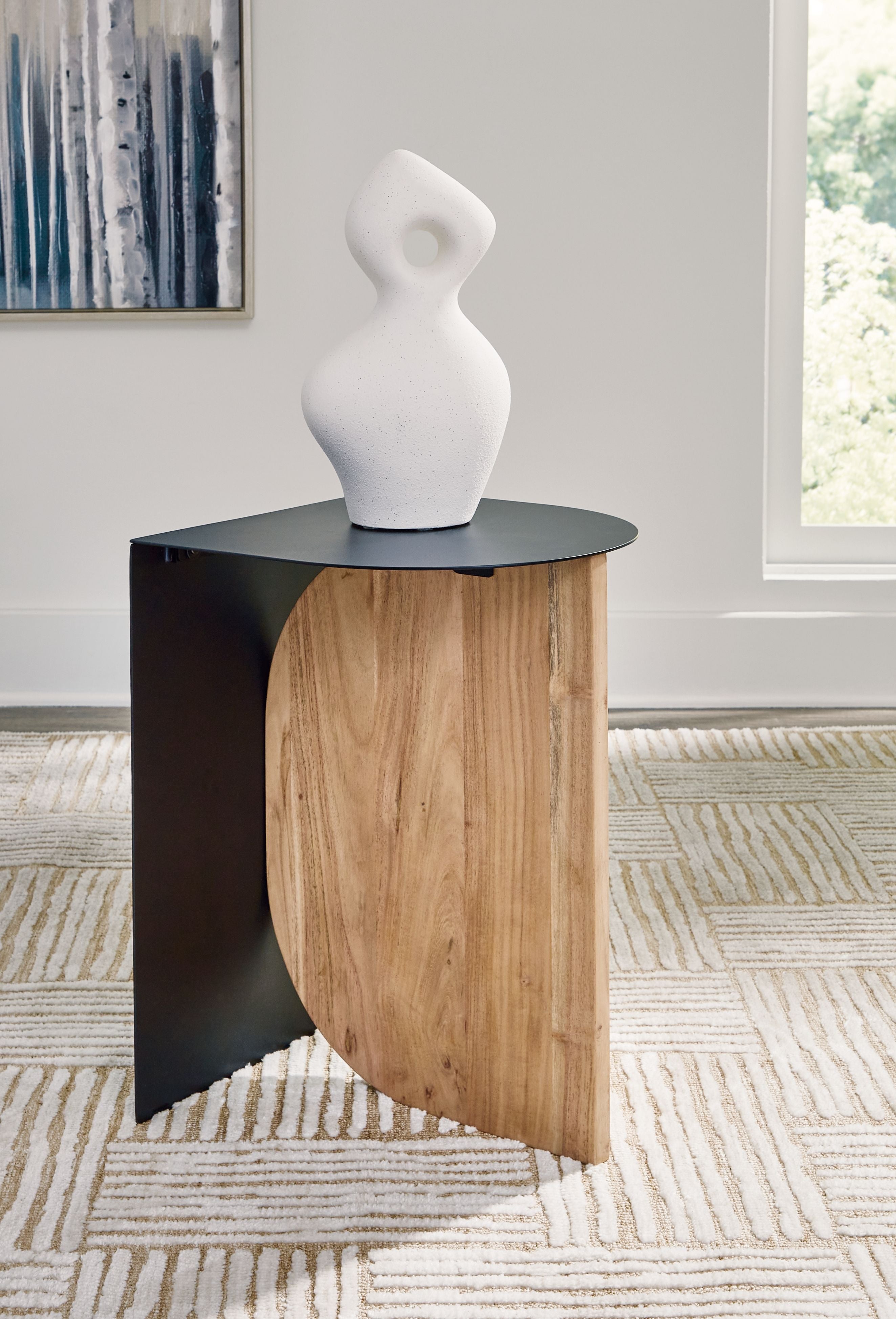 Signature Design by Ashley® Ladgate - Black / Natural - Accent Table | Meri Furniture