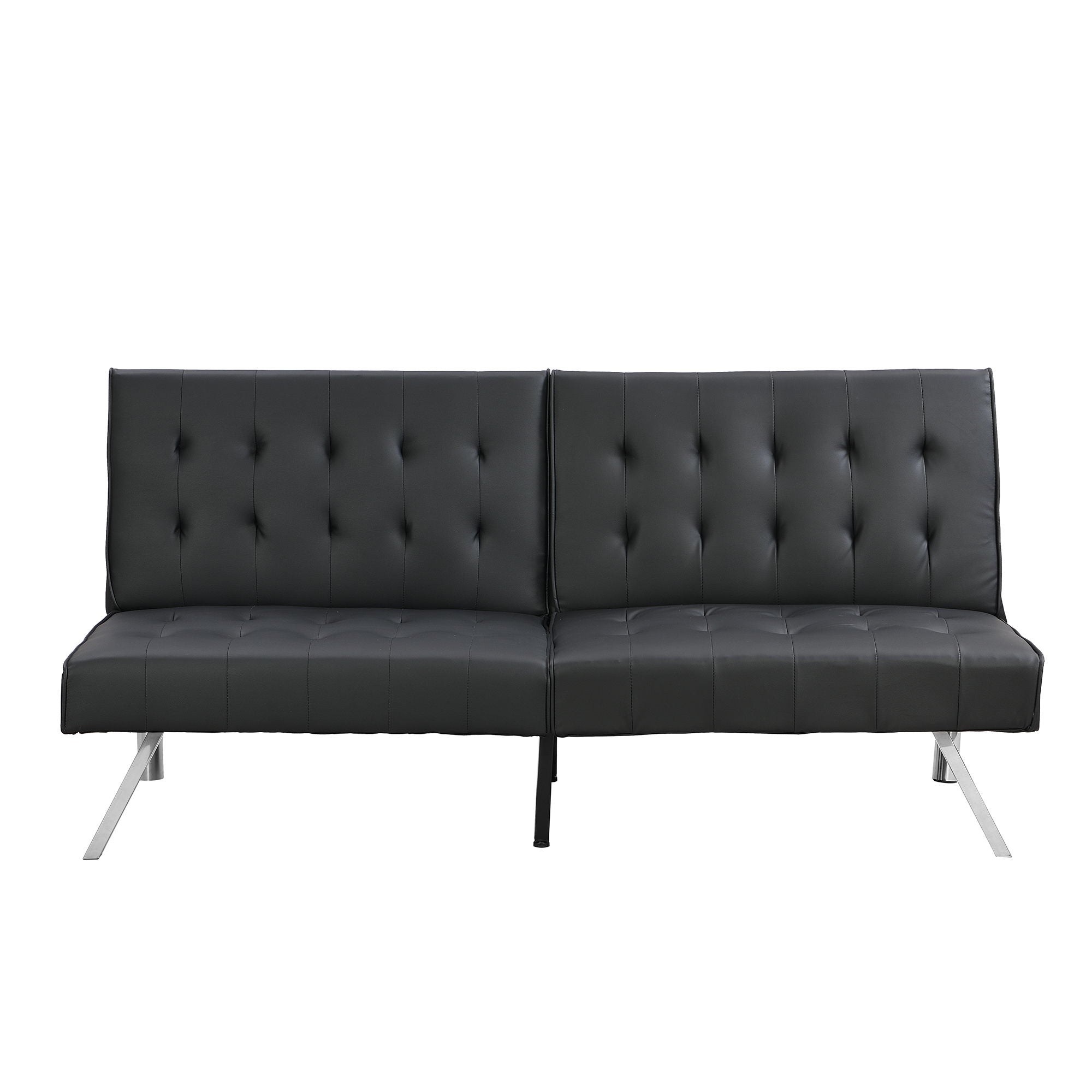 Contemporary Wood Frame Sofa Bed With Stainless Legs - Black