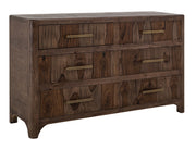 Praga - 6-Drawer Dresser - Almond / Barrel Brown