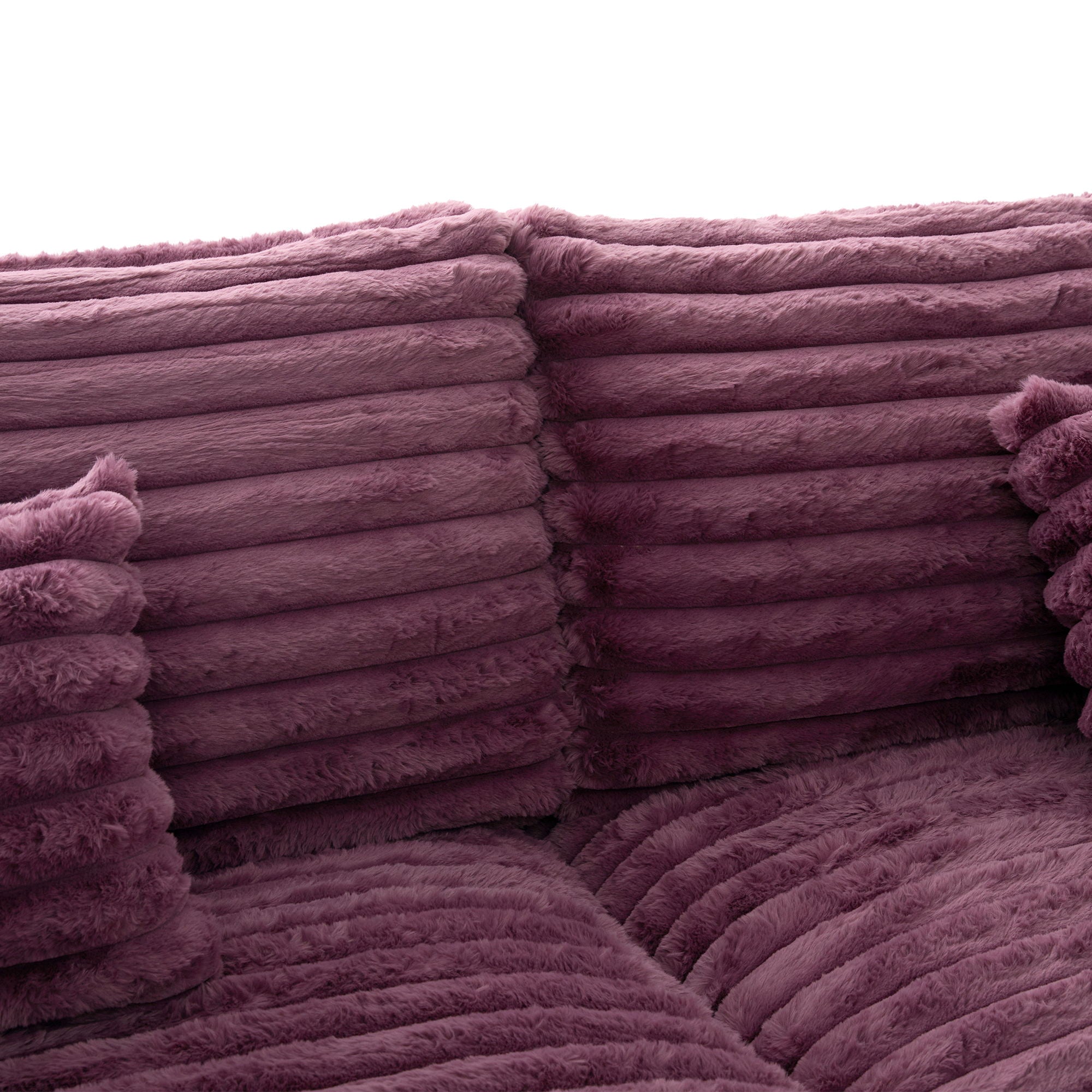 Plush Oversized Double Chaise Lounge Sofa Bed With USB Ports And Cup Holders