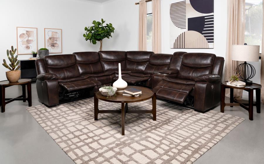 Coaster Fine Furniture Sycamore - Upholstered Power Reclining Sectional Sofa | Meri Furniture
