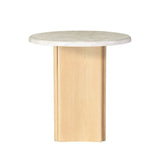 Qwin - End Table With Marble Top - Oak