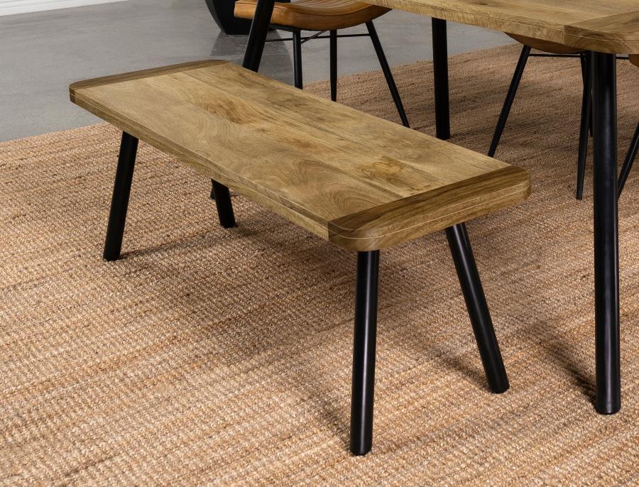 Coaster Fine Furniture Maverick - Wood Dining Bench - Natural Mango And Black | Meri Furniture