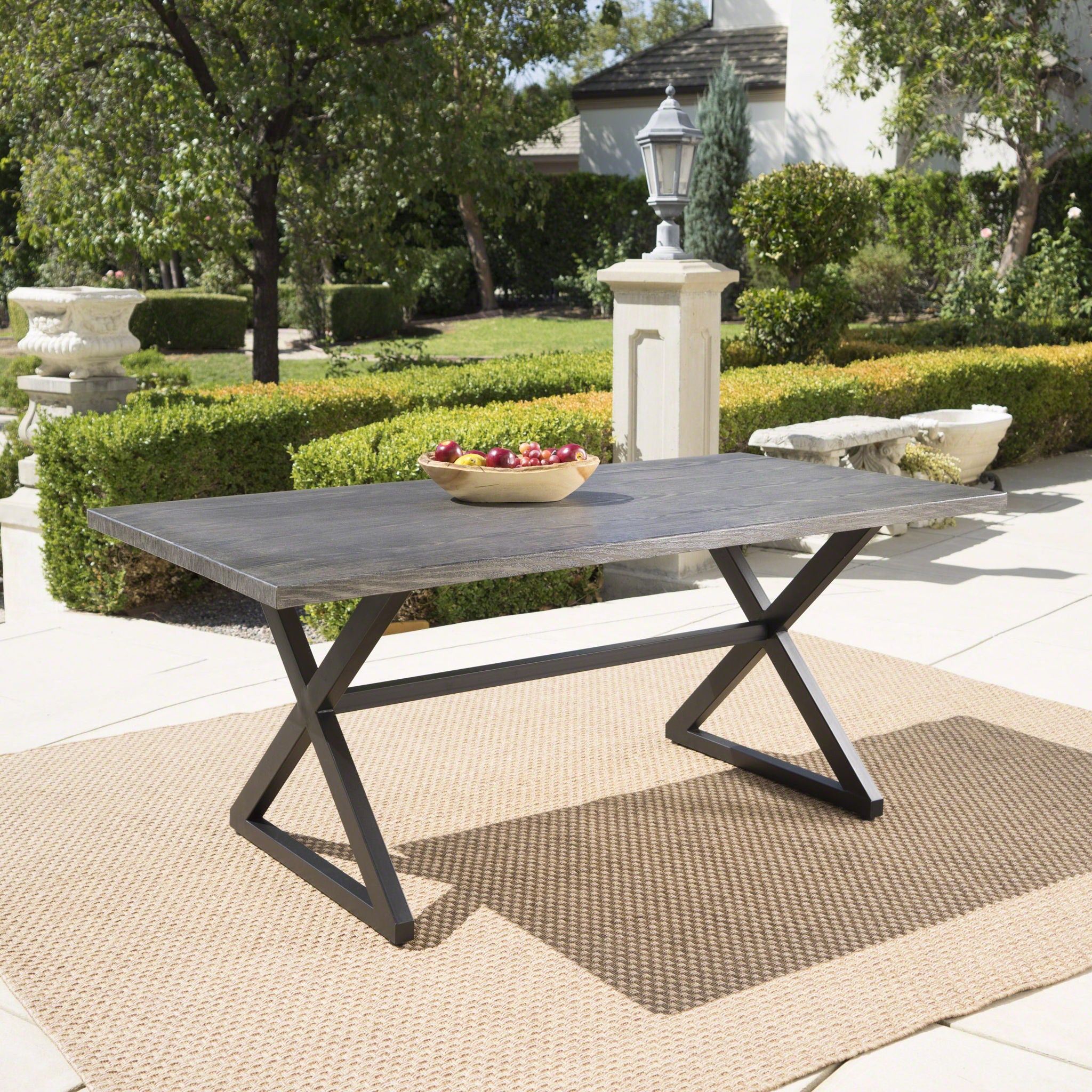 Rolando - Outdoor Aluminum Dining Table With Steel Frame