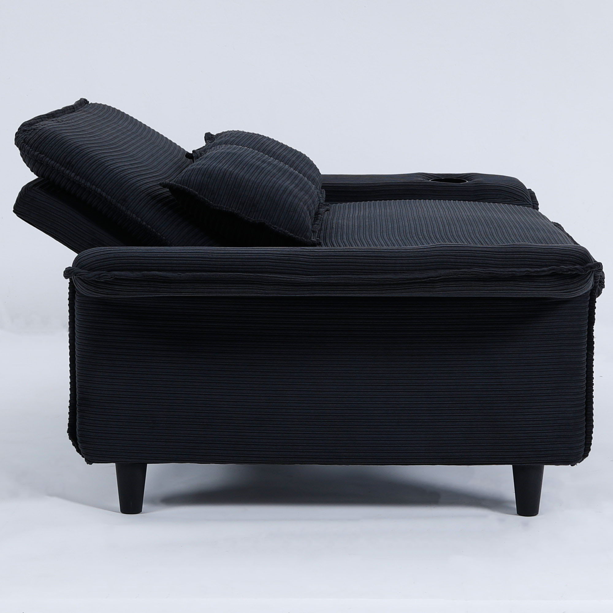Modern Fabric Multi-Functional Sofa Bed With Adjustable Armrests And Backrests