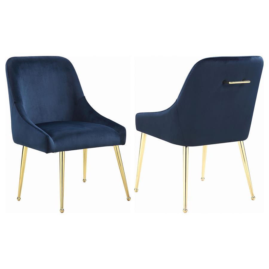 Coaster Fine Furniture Mayette - Upholstered Side Dining Chair (Set of 2) - Blue | Meri Furniture