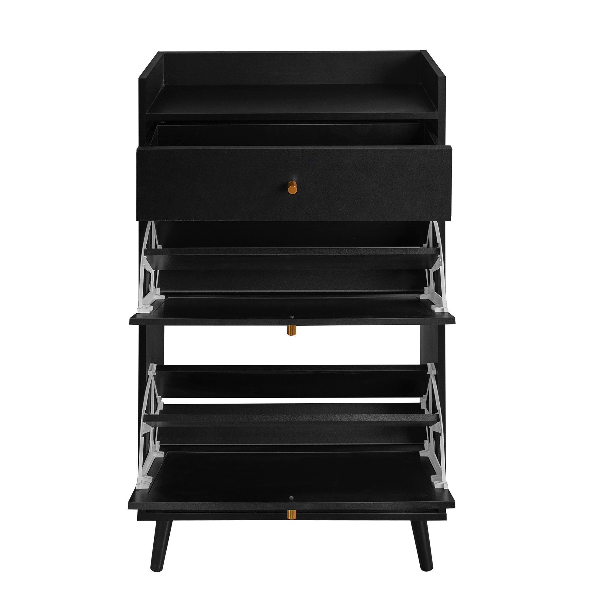 Allen - Rattan 2 Door 1 Drawer Cabinet Shoe Rack For Entrance