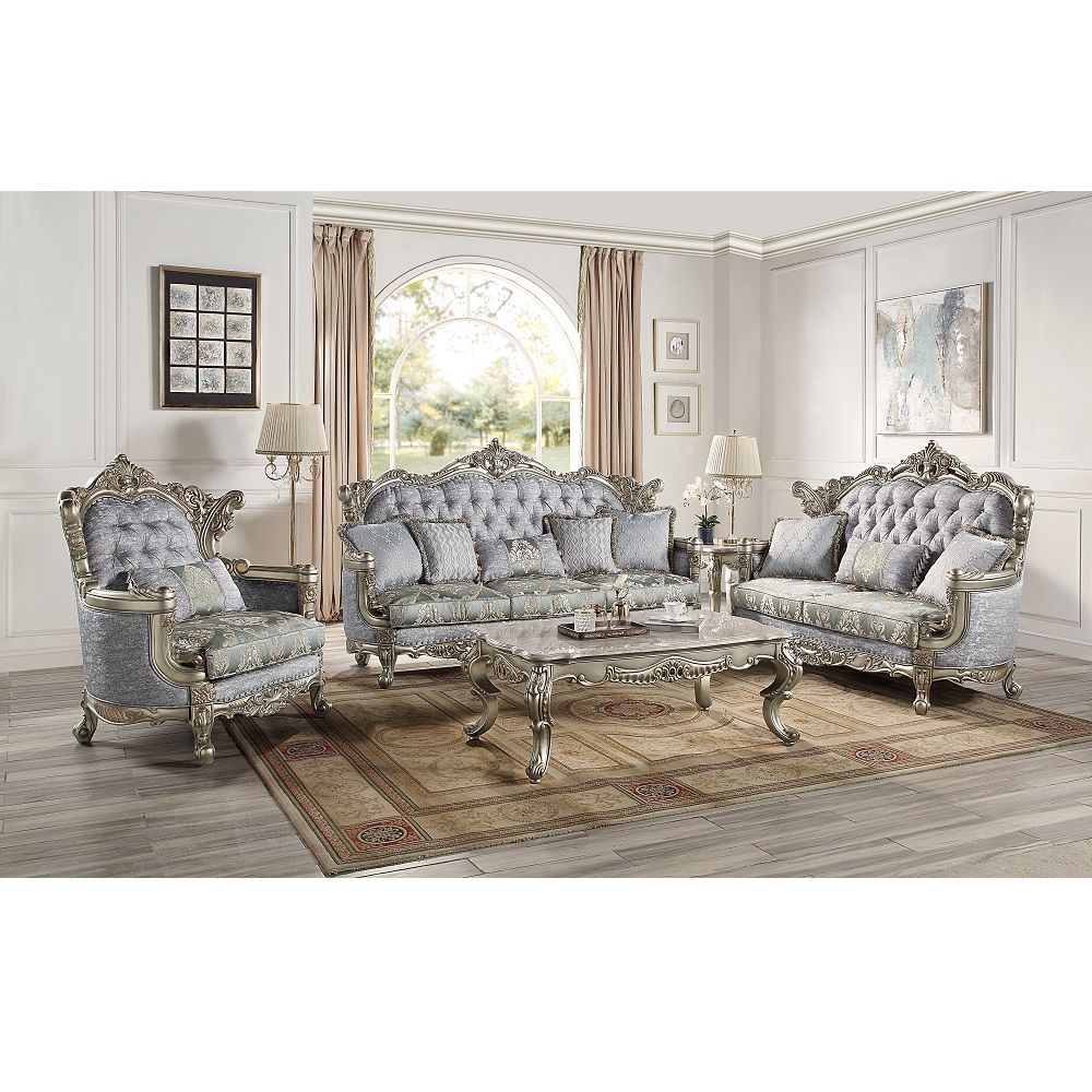 ACME Miliani - Loveseat With 3 Pillows - Antique Bronze | Meri Furniture