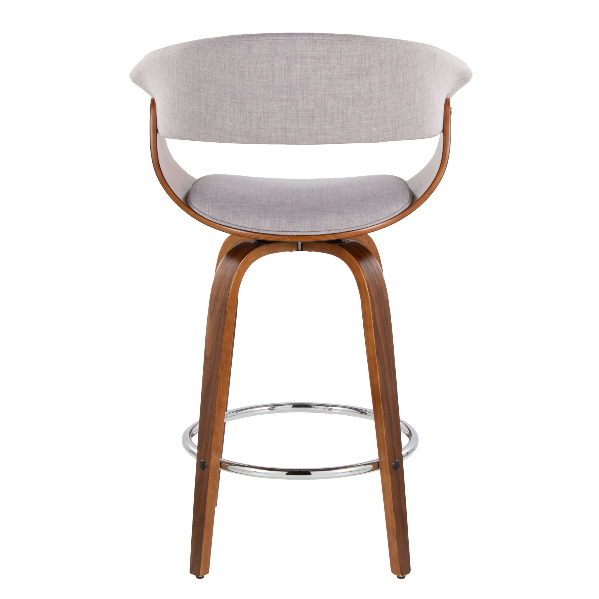 Vintage Mod - Mid Century Modern Fixed Height Counter Stool With Swivel With Round Footrest (Set of 2)