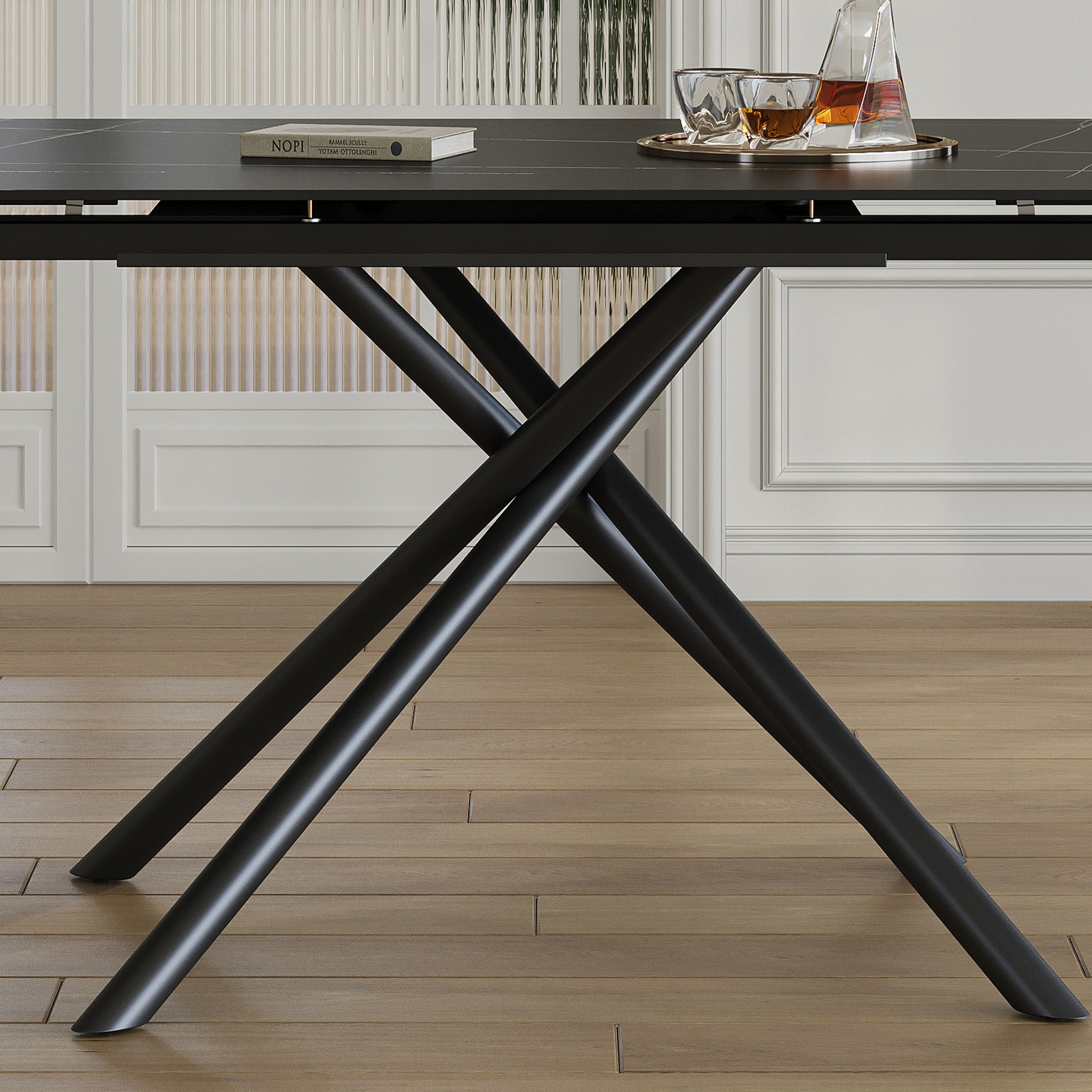 Modern Retractable Sintered Stone Dining Table