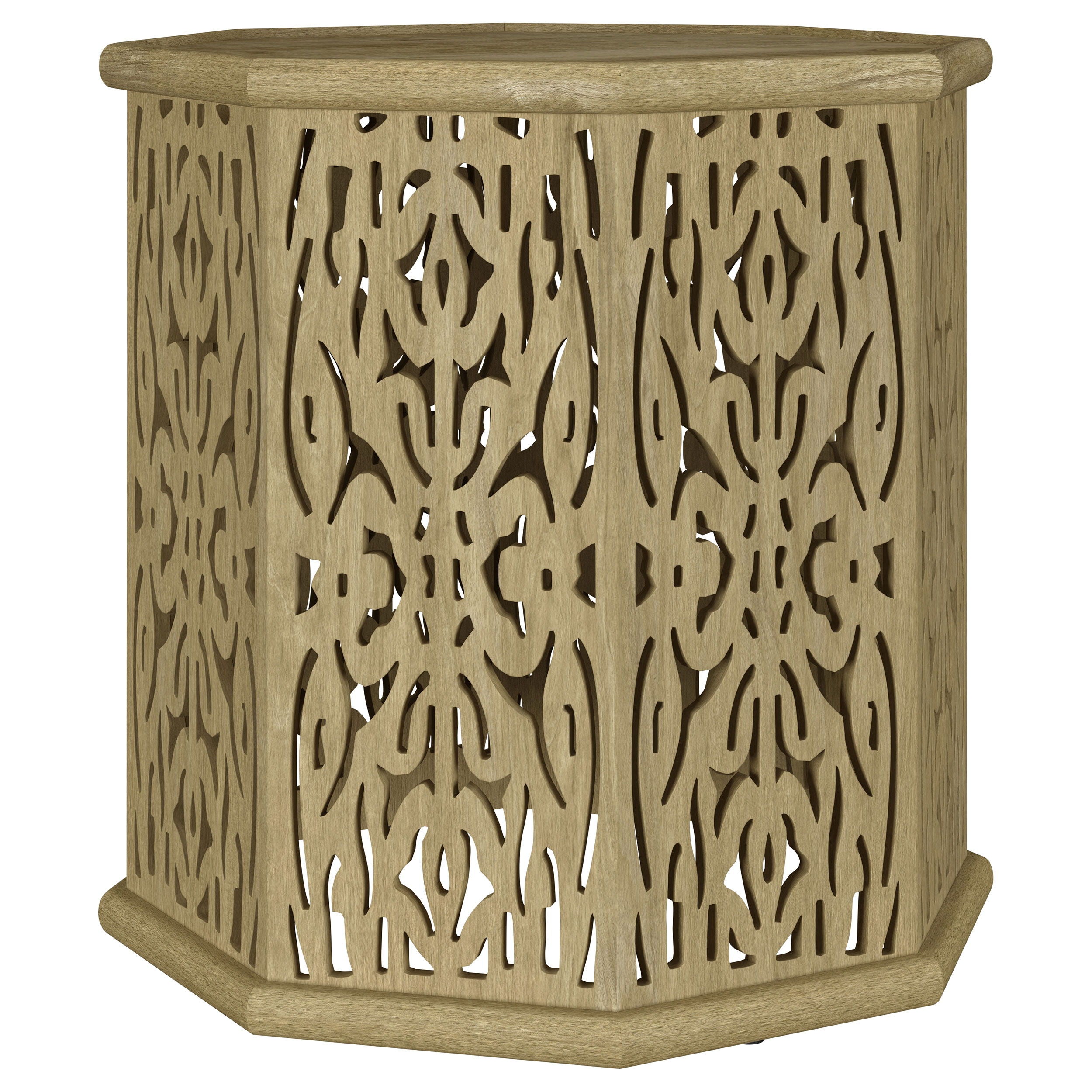 Coaster Fine Furniture Torres - Octagonal Solid Mango Wood Side Table - Natural Brown | Meri Furniture