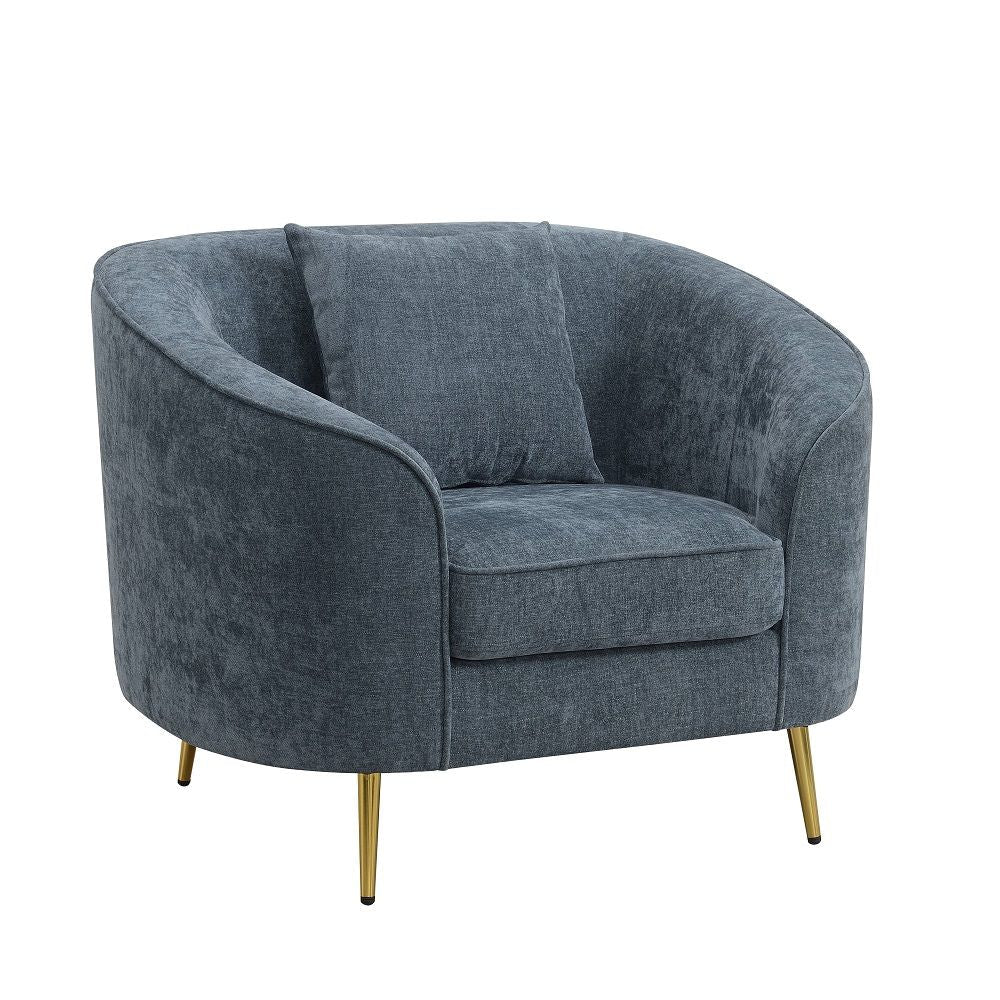 ACME Nakendra - Chair With Pillow - Cobalt Gray | Meri Furniture