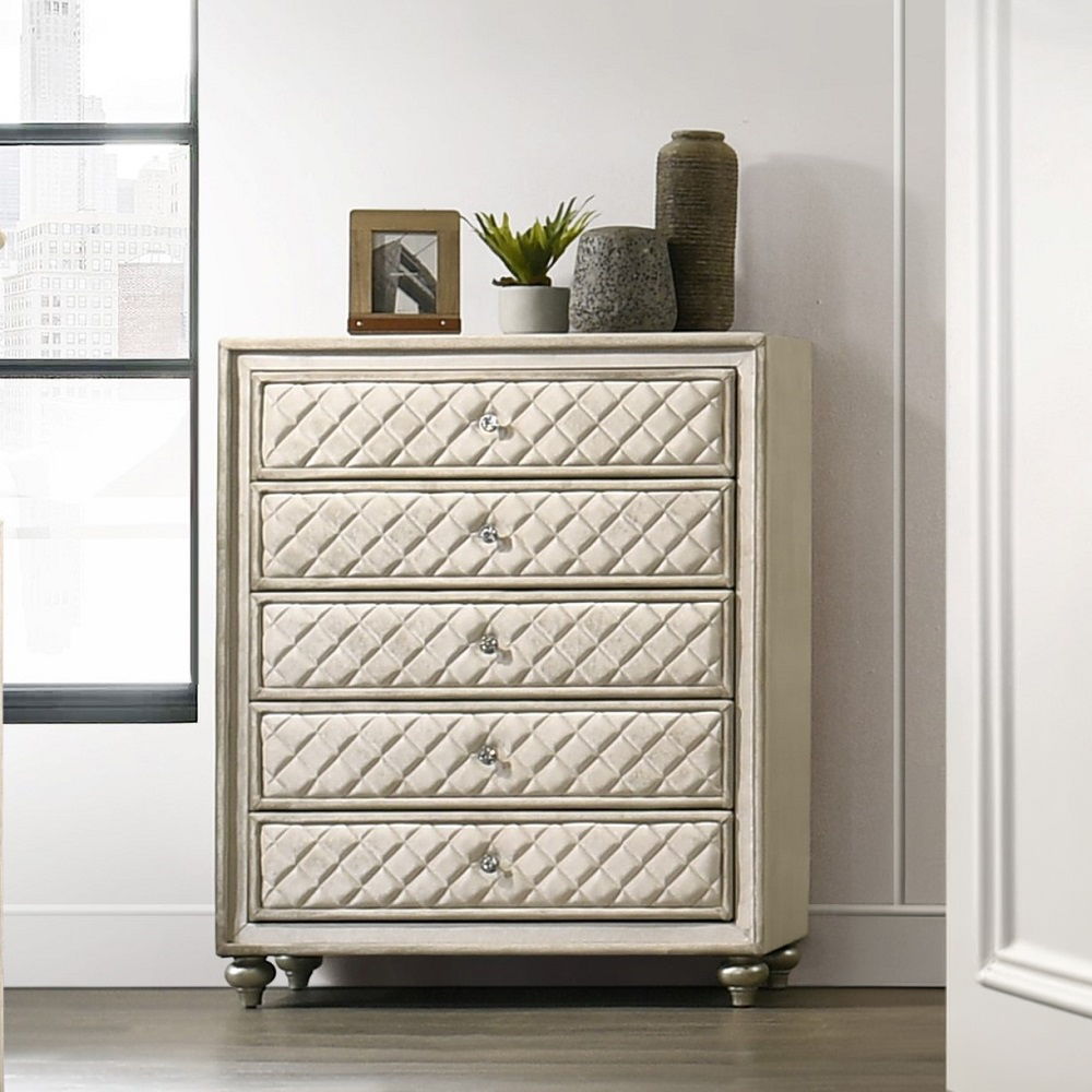 ACME Lucienne - Chest - Beige Velvet | Meri Furniture