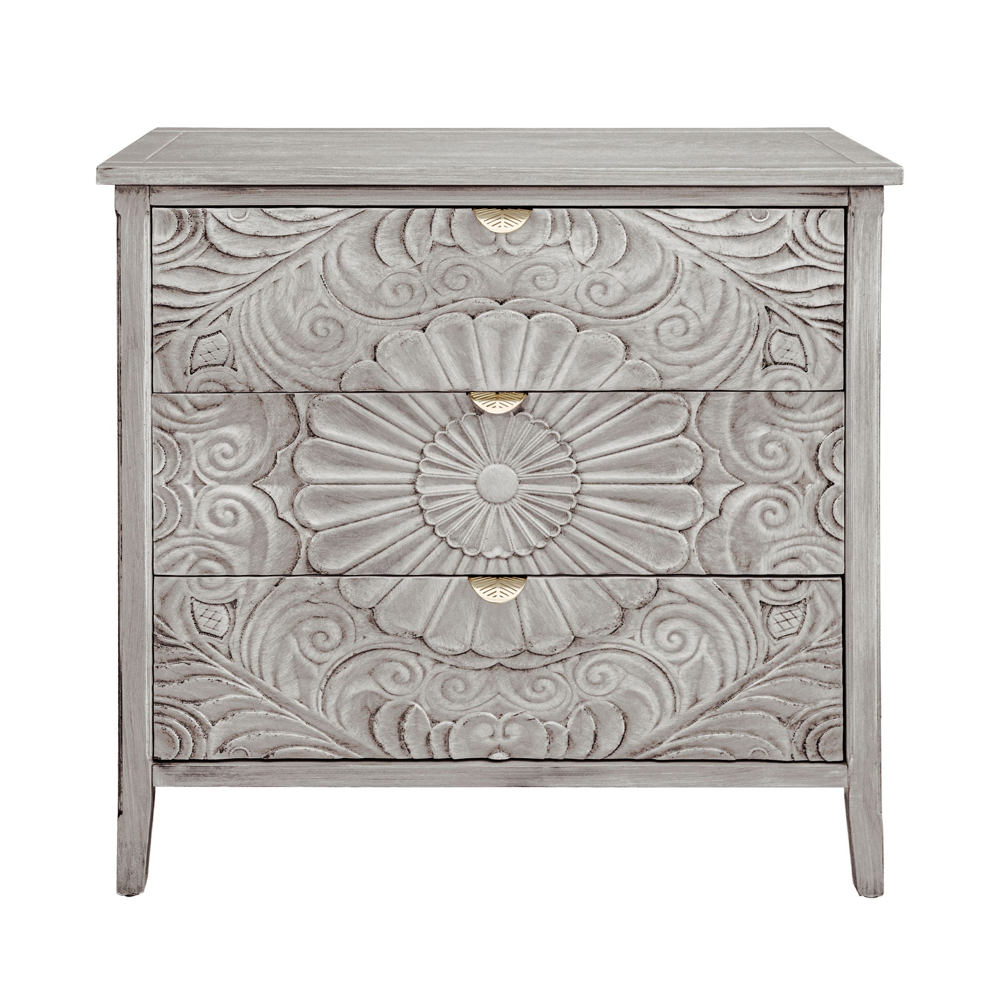 3 Drawer Cabinet, American Furniture, Suitable For Bedroom, Living Room - Light Gray