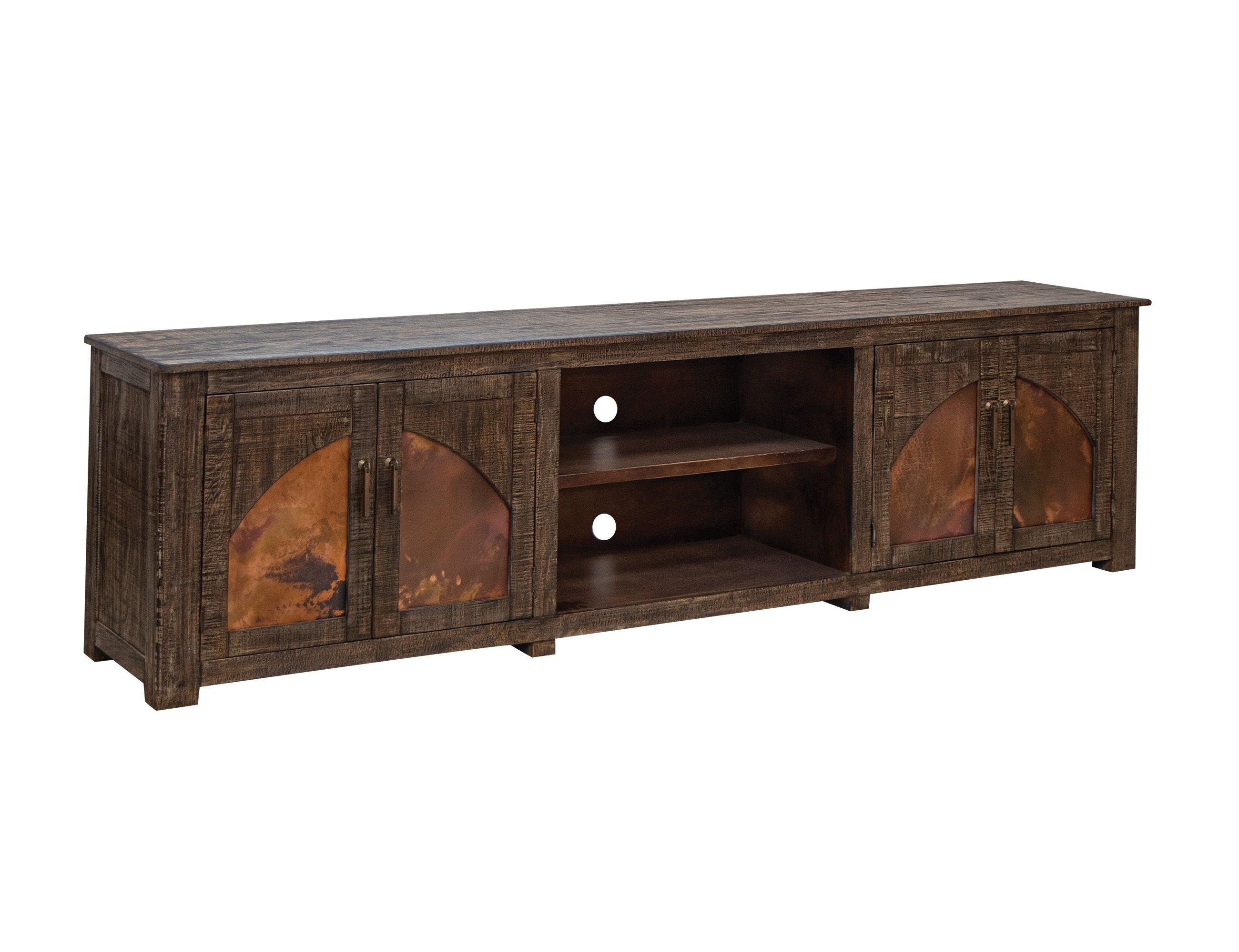International Furniture Direct Blackburn - TV Stand - Charred Brown | Meri Furniture