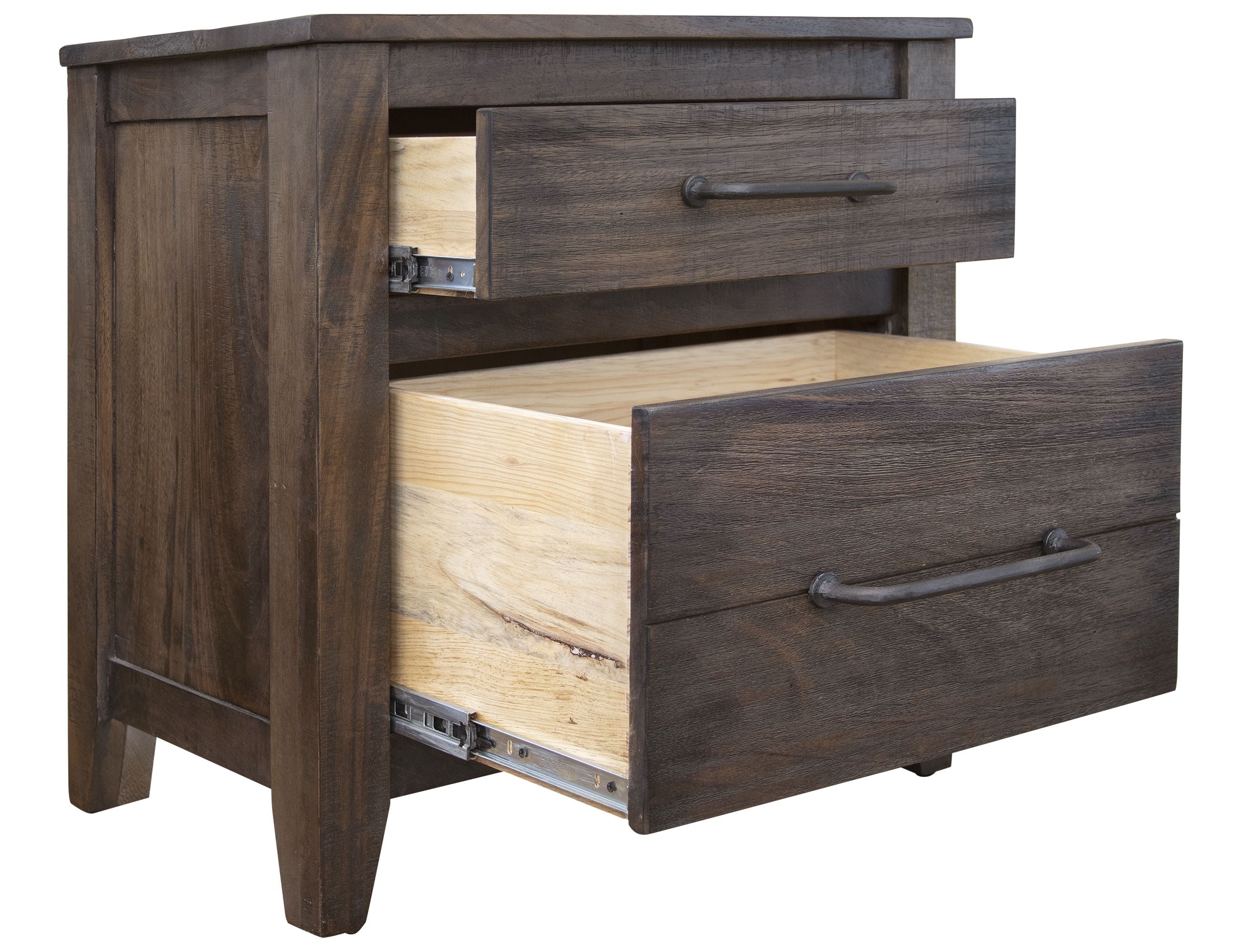 International Furniture Direct San Luis - Nightstand - Deep Brown / Warm Gray Finish | Meri Furniture