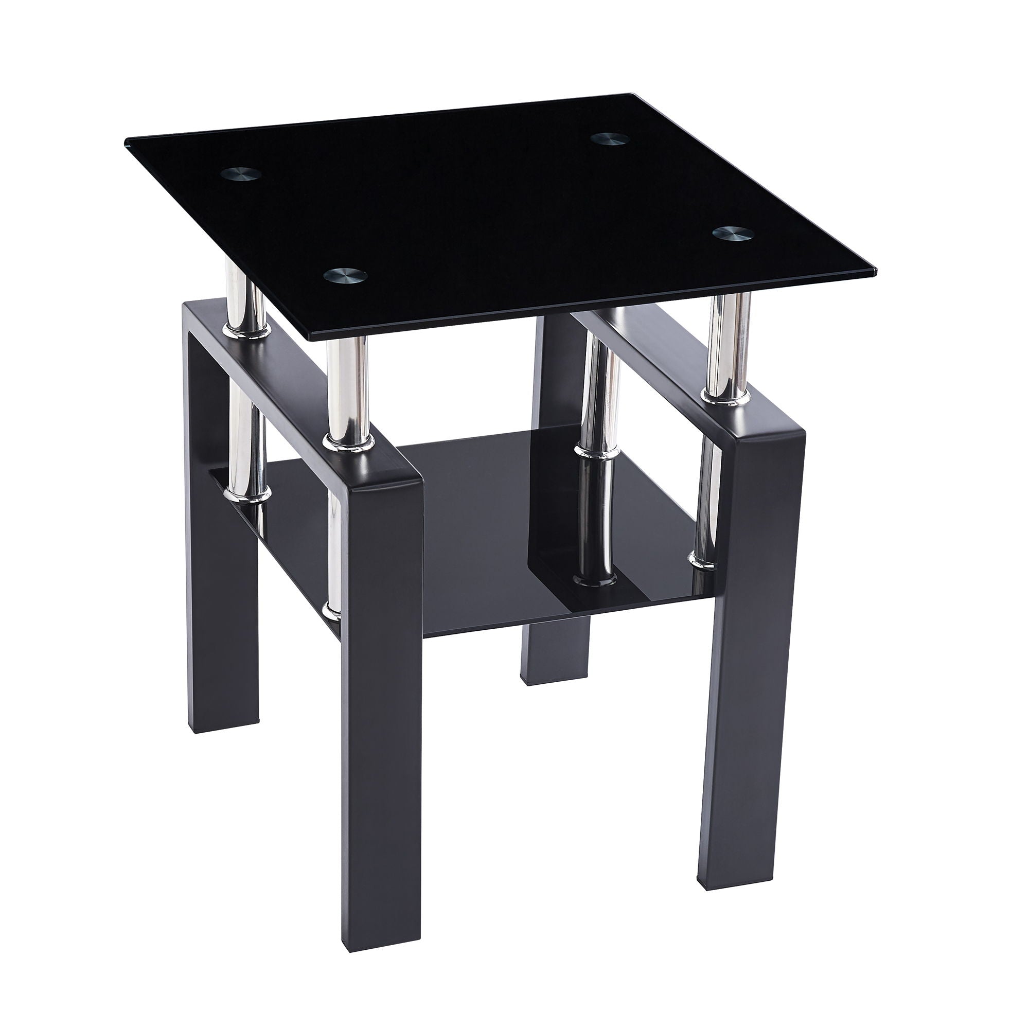 Tempered Glass Table With Storage
