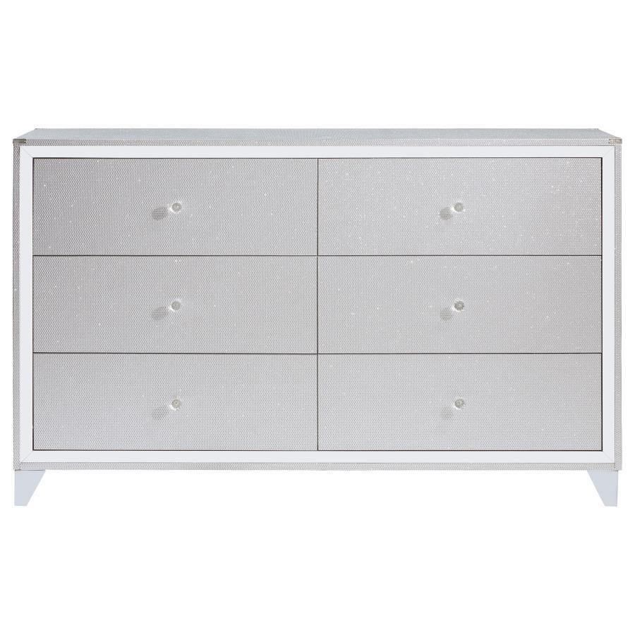 Coaster Fine Furniture Larue - 6-Drawer Dresser - Silver | Meri Furniture