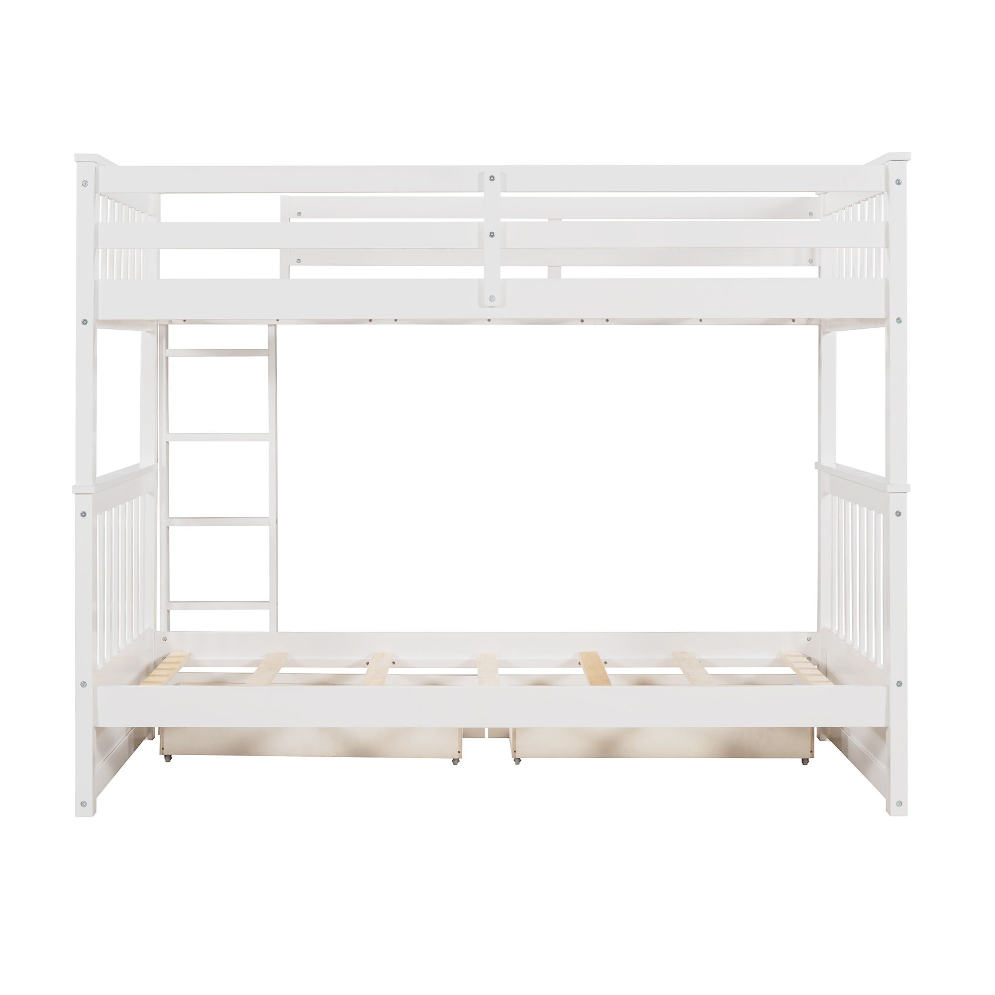 Bunk Bed With Ladders And 2 Storage Drawers