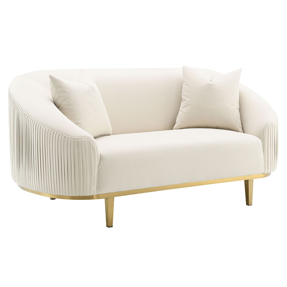 ACME Martina - Loveseat With 2 Pillows - Ivory Velvet | Meri Furniture