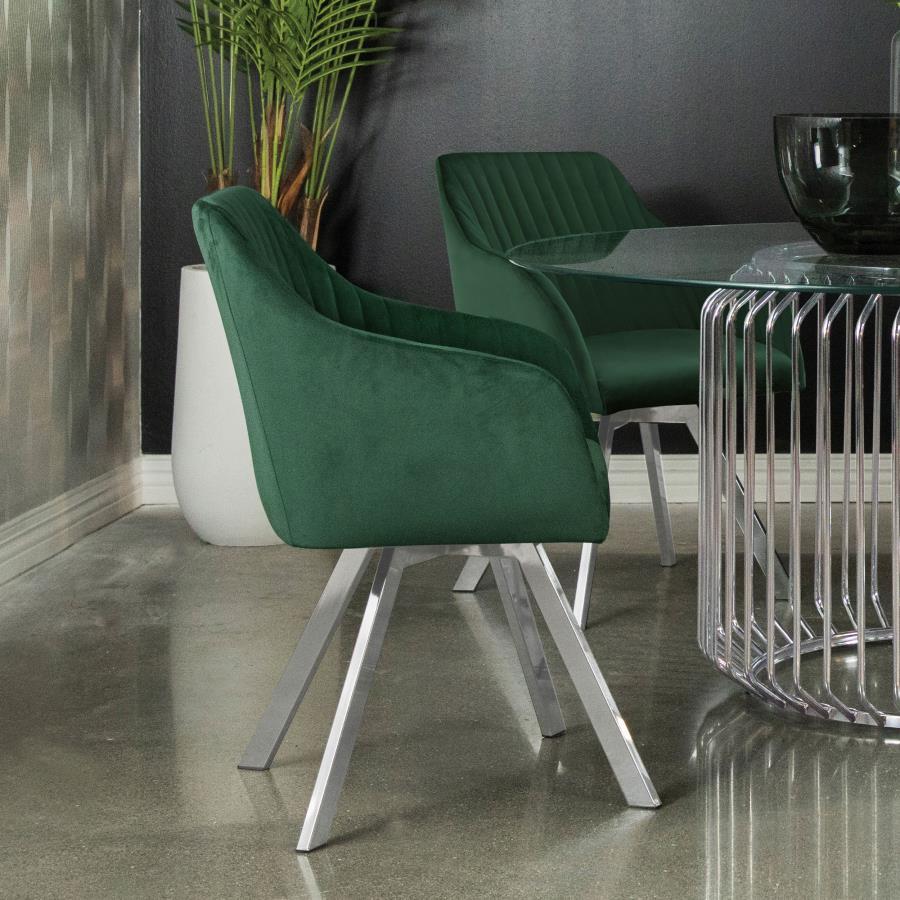 Coaster Fine Furniture Arika - Upholstered Swivel Dining Arm Chair | Meri Furniture