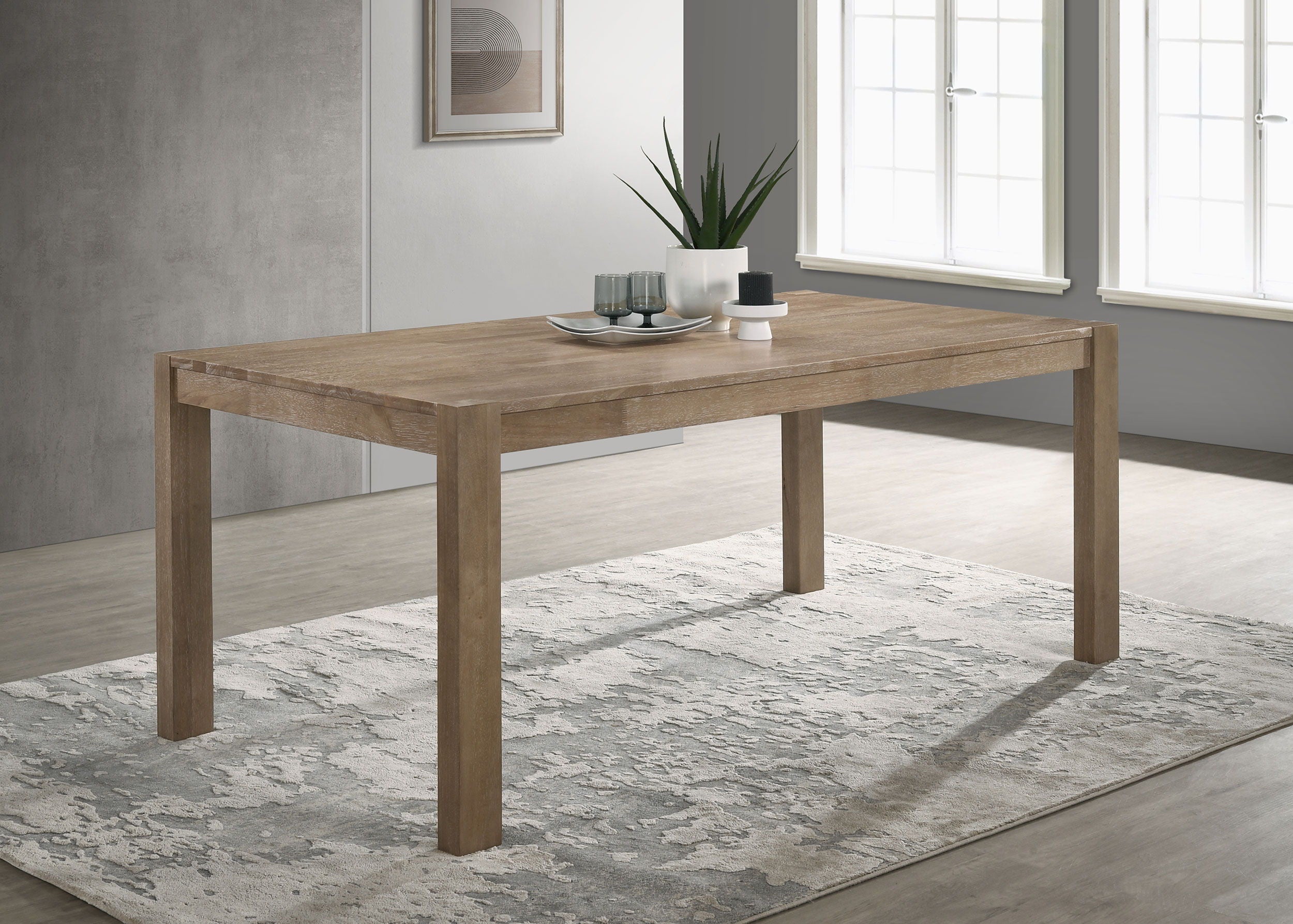 Coaster Fine Furniture Scottsdale - Solid Wood Dining Table - Washed Brown | Meri Furniture