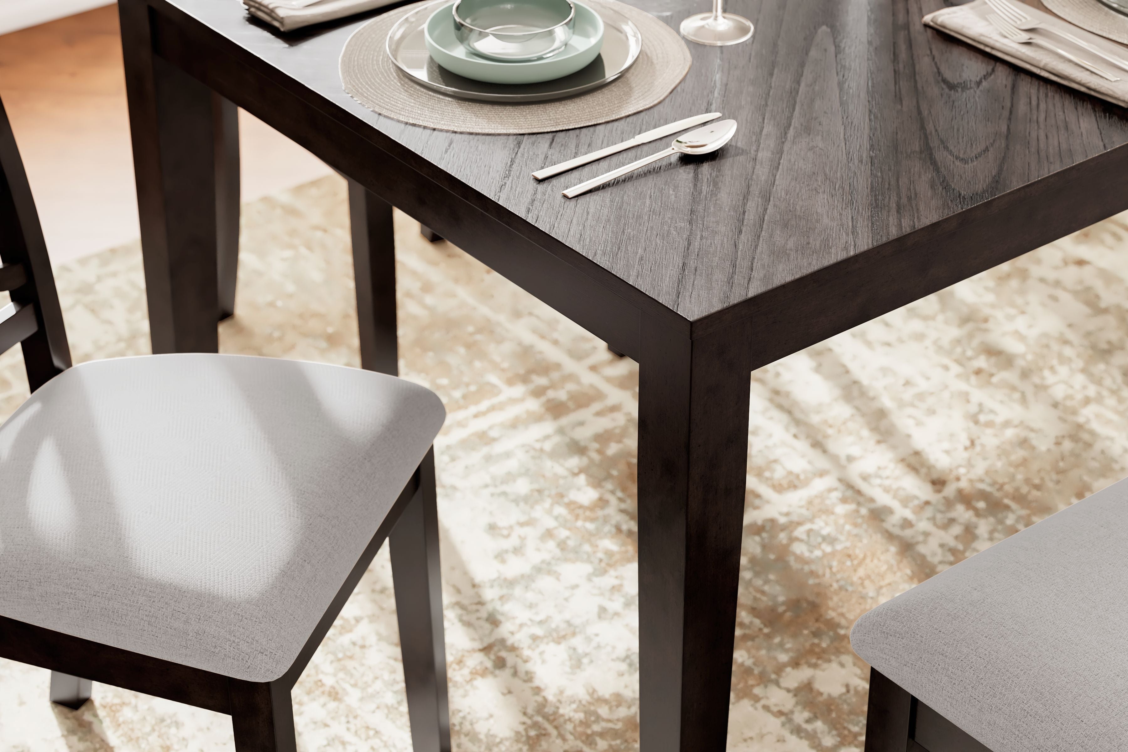 Signature Design by Ashley® Langwest - Brown - Dining Room Table Set (Set of 6) | Meri Furniture