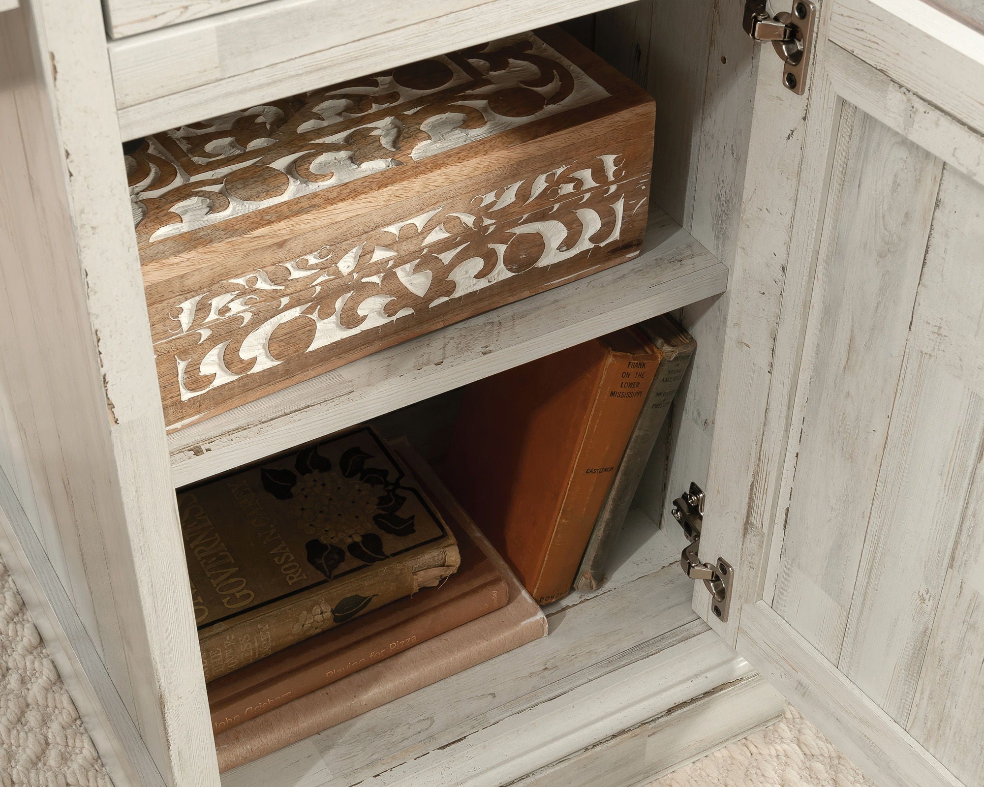 Home Office Executive Desk in White Plank