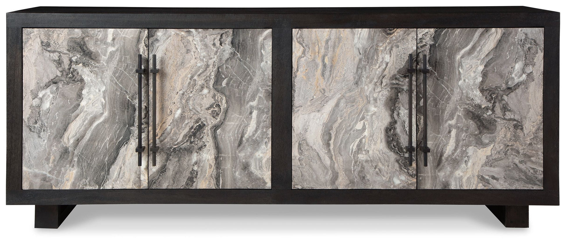 Signature Design by Ashley® Lakenwood - Black / Gray / Ivory - Accent Cabinet | Meri Furniture