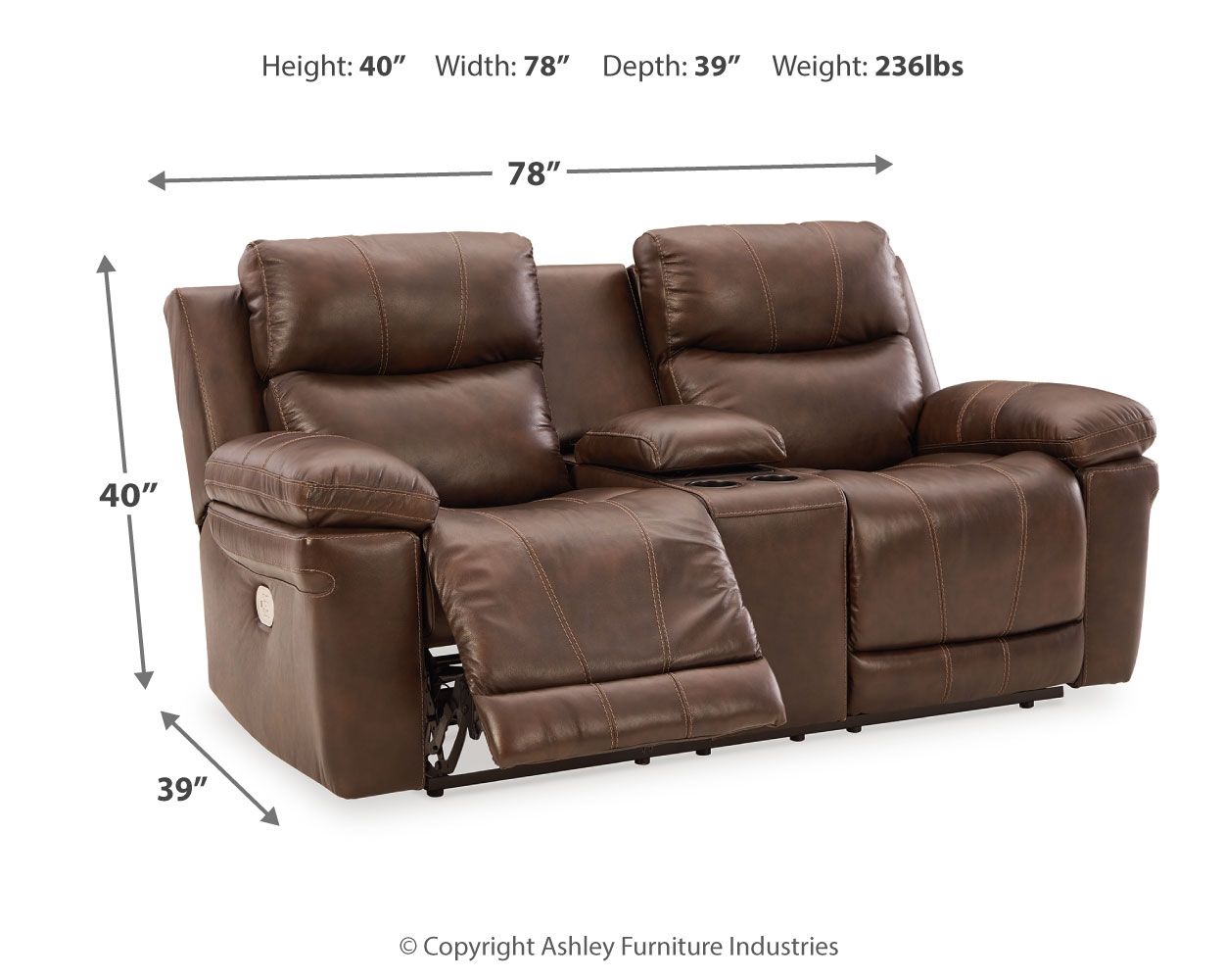 Signature Design by Ashley® Edmar - Reclining Loveseat | Meri Furniture