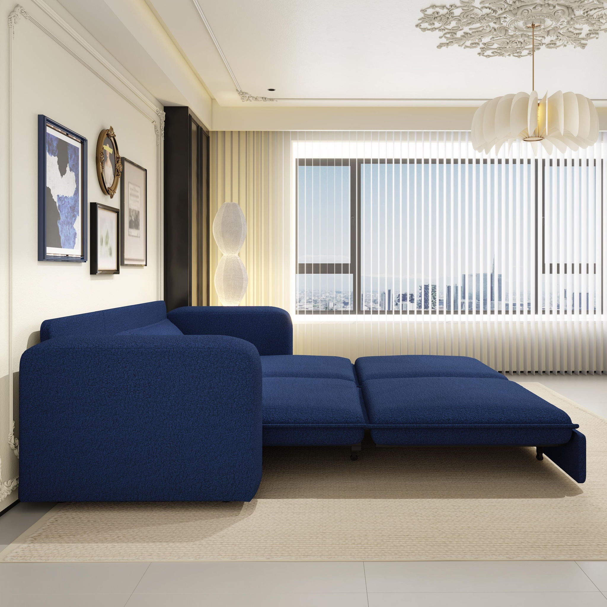 Sleeper Pull Out Sofa Bed, 3 In 1 Convertible Chaise Lounge