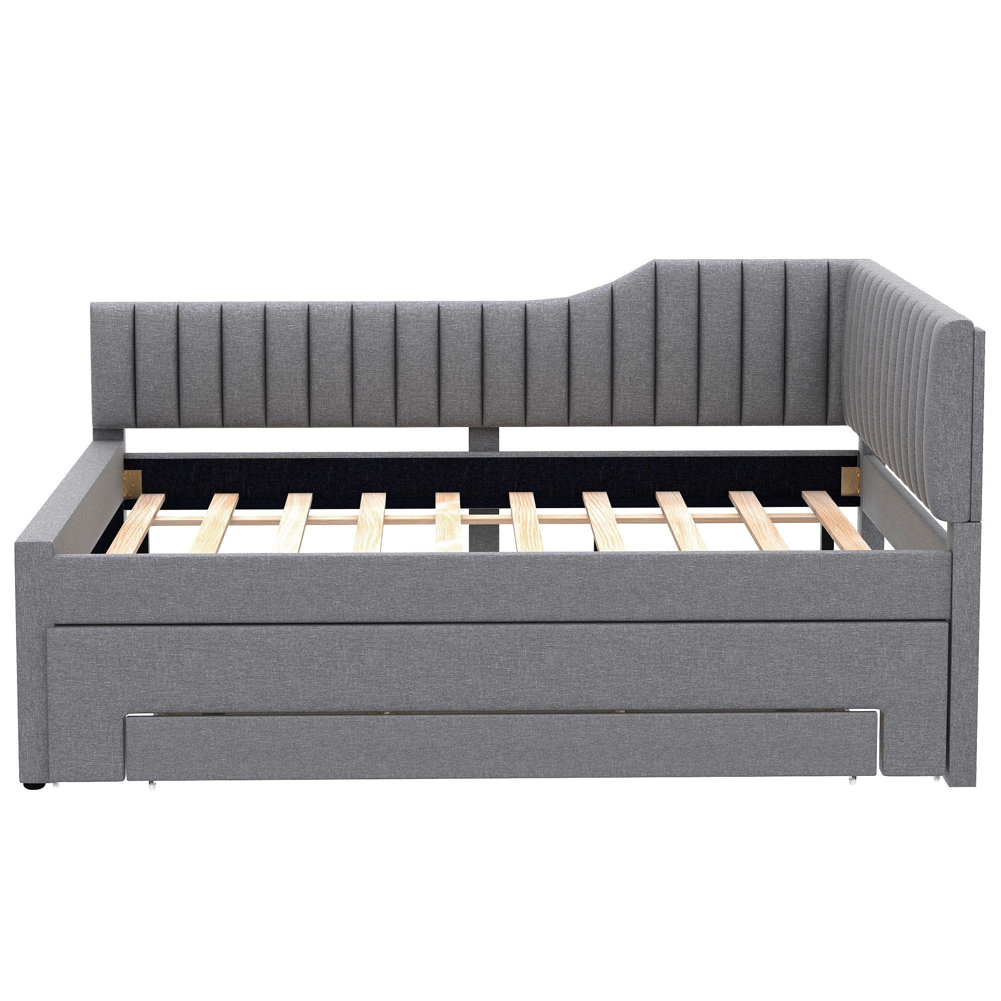 Upholstered Daybed With Trundle And 3 Drawers