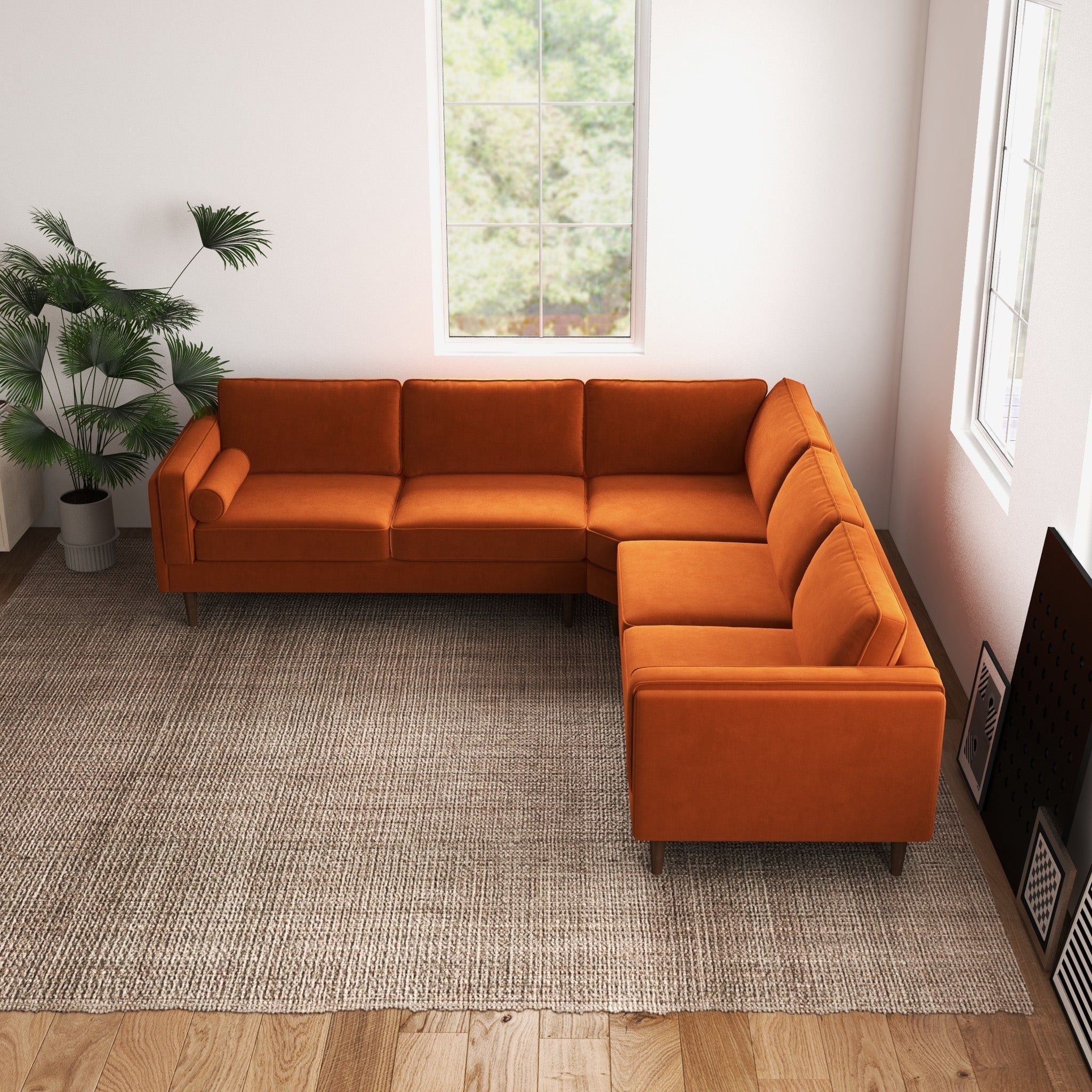 Amber - Velvet Corner Sectional Sofa