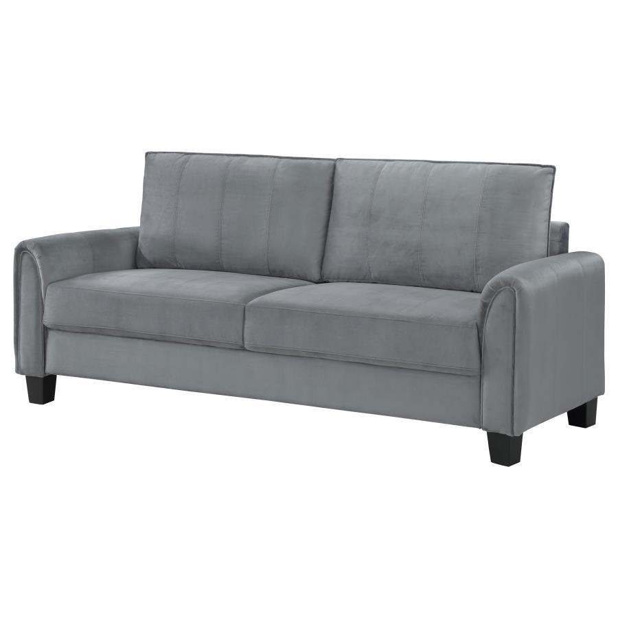 Coaster Fine Furniture Davis - Upholstered Rolled Arm Sofa - Gray | Meri Furniture