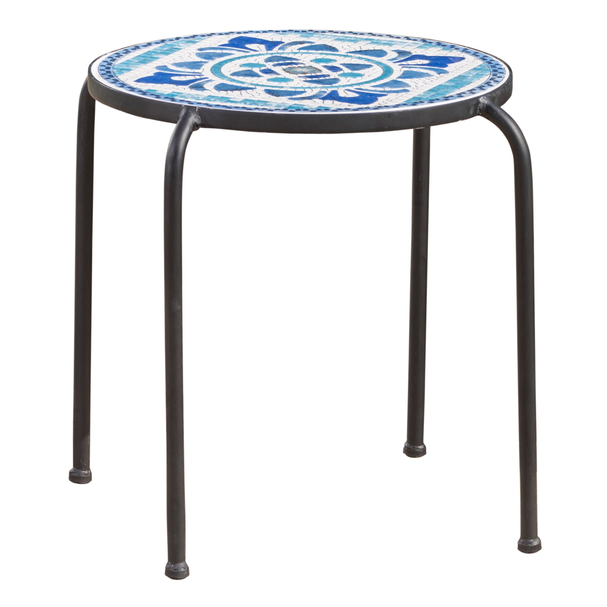 Skye - End Table - White / Blue