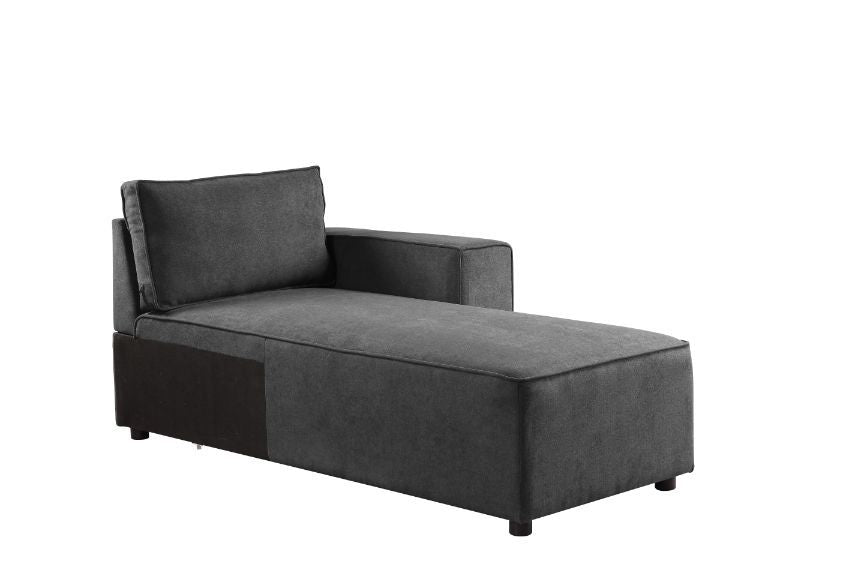 ACME Silvester - Chaise - Gray Fabric | Meri Furniture