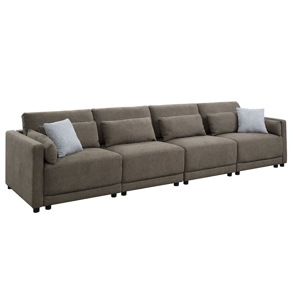 ACME Rylie - Modular Wedge With 3 Pillows - Dark Gray | Meri Furniture