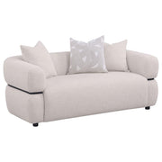 Jeanette - 73" Fabric Upholstered Round Arm Loveseat - Beige