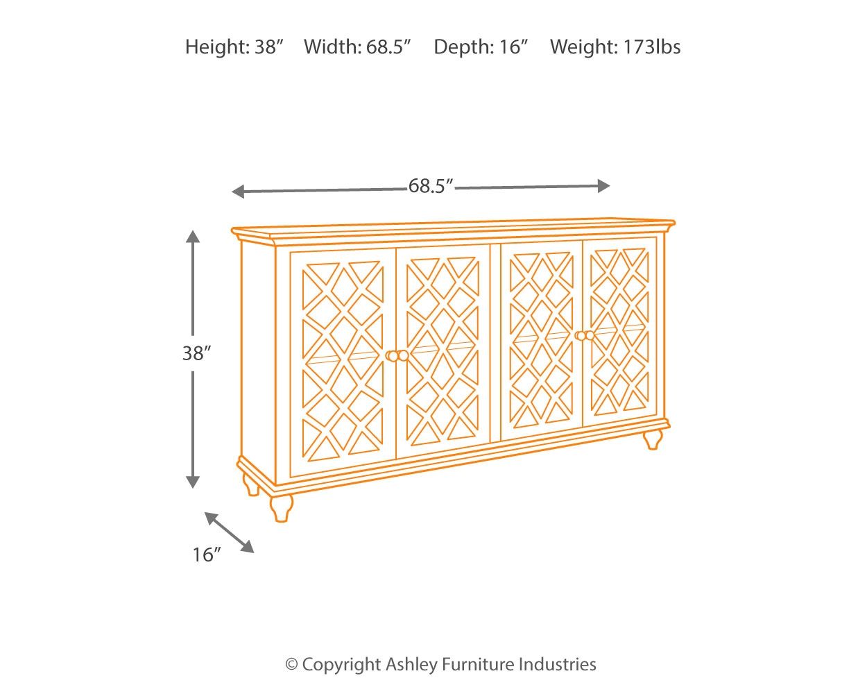 Ashley Furniture Mirimyn - Antique Teal - Accent Cabinet - Vintage Finish | Meri Furniture