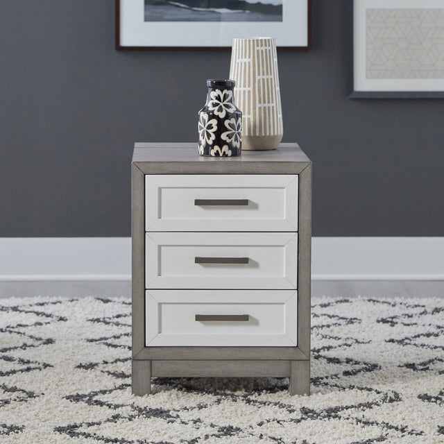 Liberty Furniture Palmetto Heights - 3 Drawer Chair Side Table - White | Meri Furniture