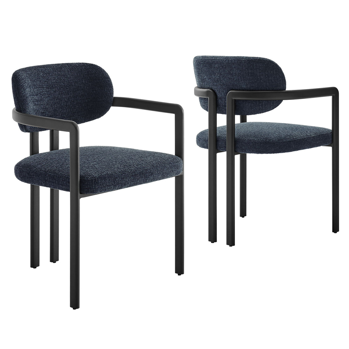 Elio Barrel Fabric and Metal Dining Chair by Modway