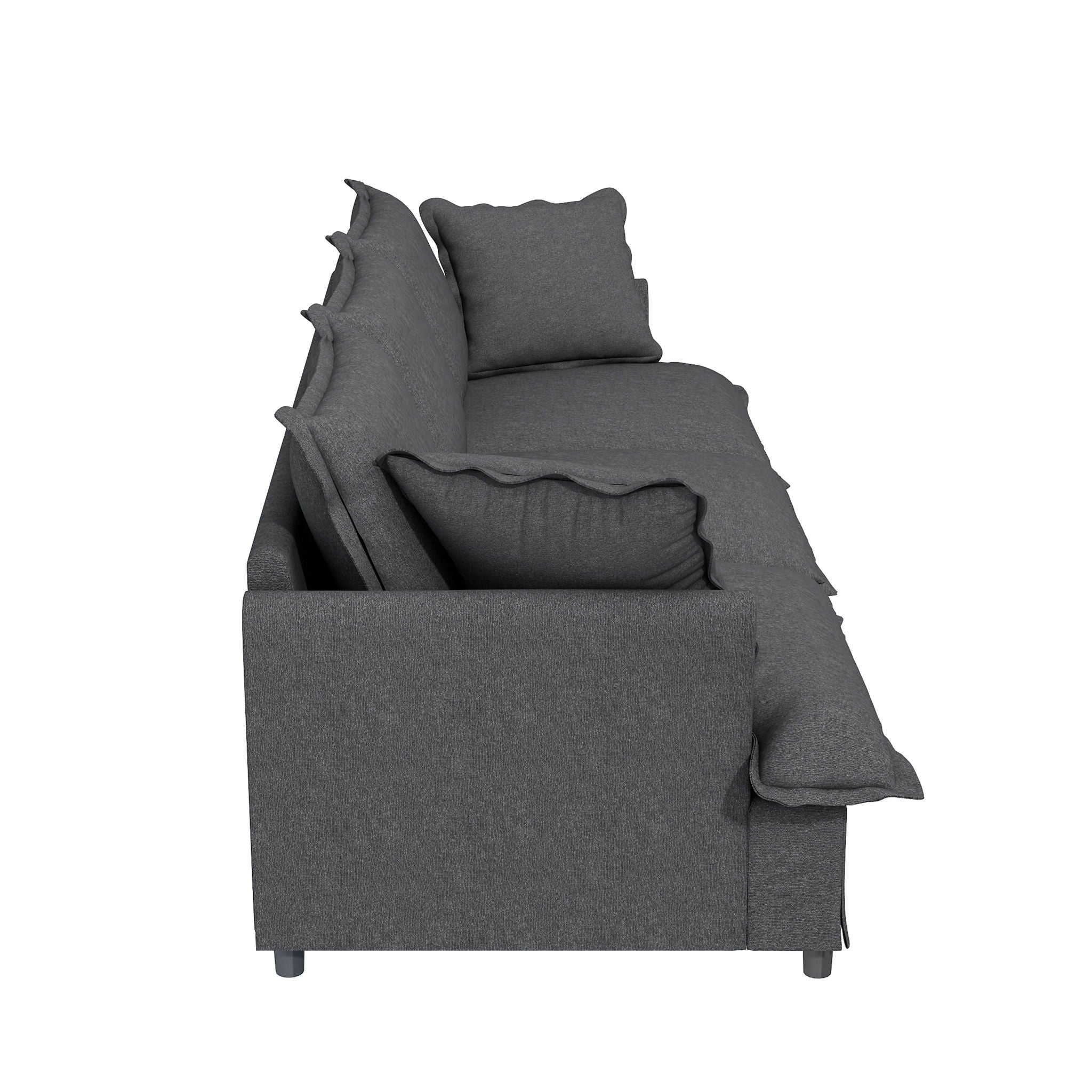 3 Seat Sofa Module For Modular Sectional Wide Seat Cloud Couch With Throw Pillows Upholstered