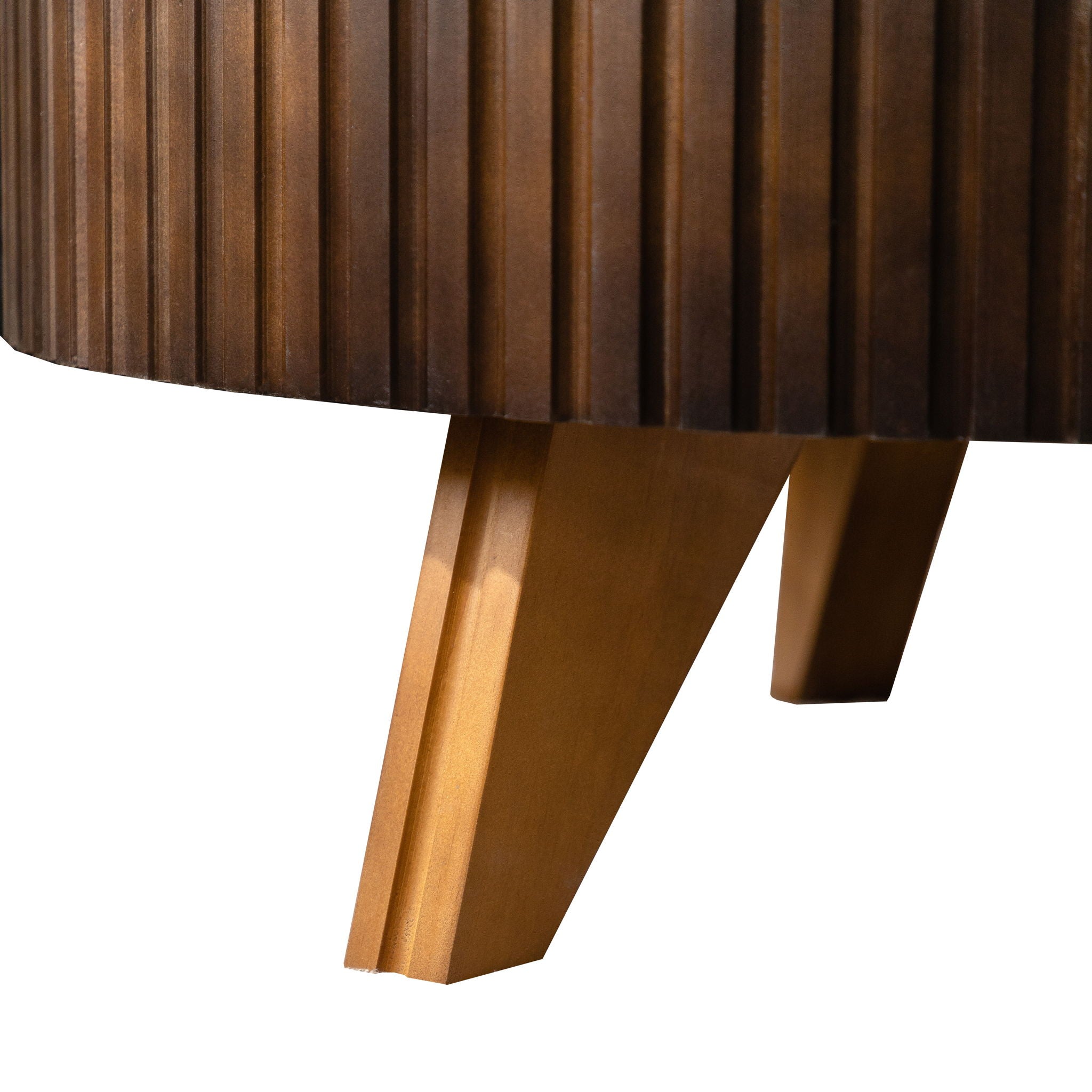 Round Retro Coffee With Solid Wood Legs