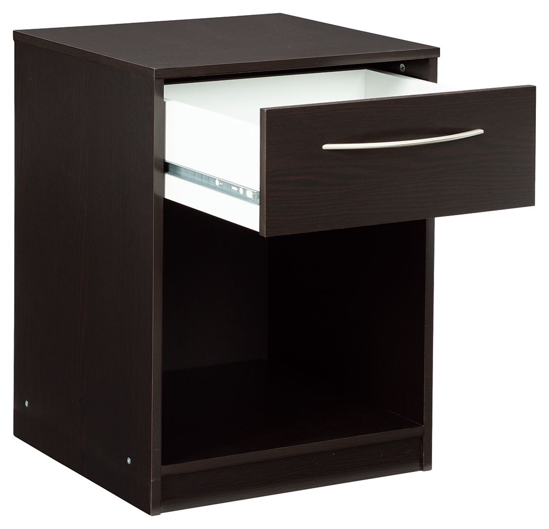 Signature Design by Ashley® Finch - Black - One Drawer Night Stand | Meri Furniture