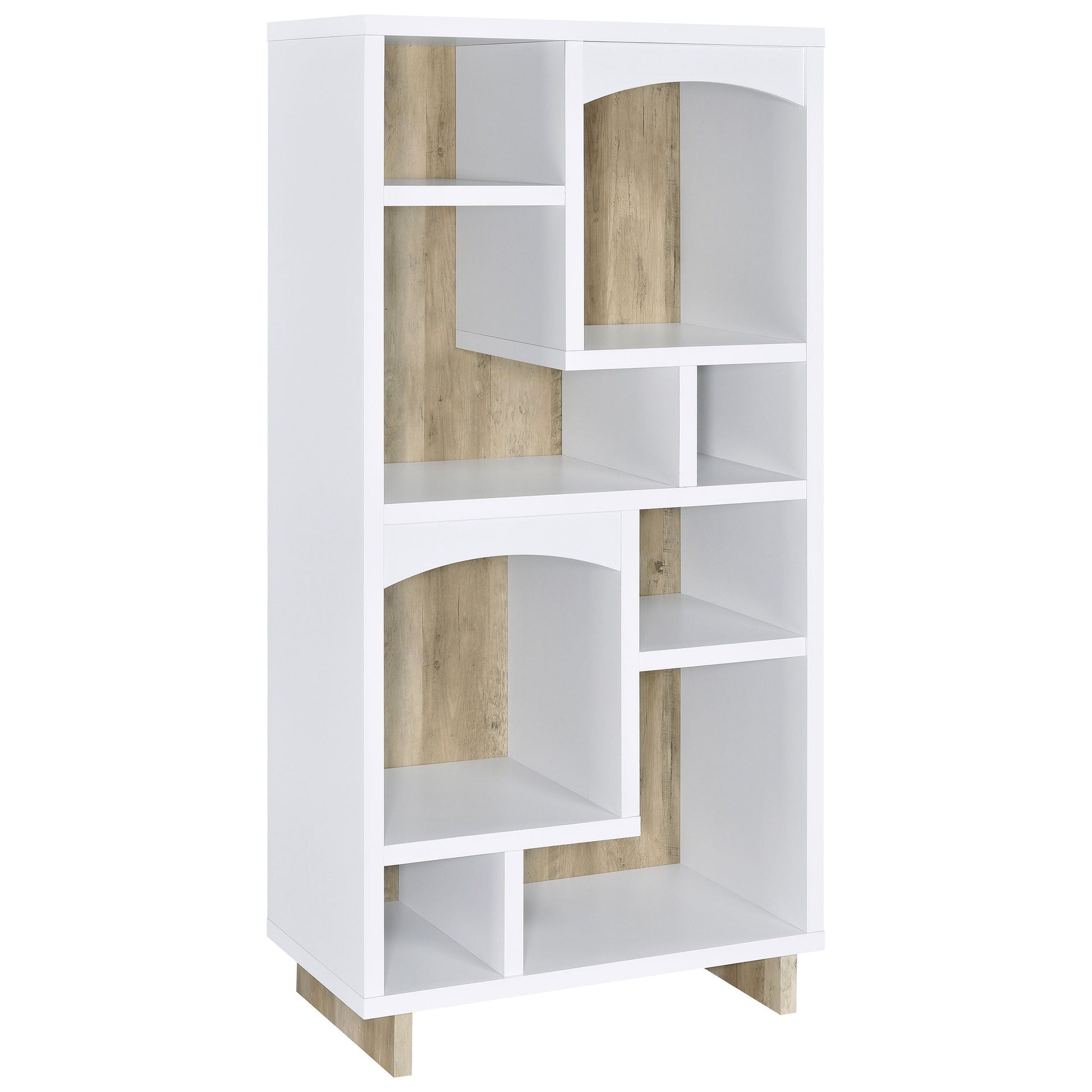 Coaster Fine Furniture Dalton - 6-Shelf Bookcase - White And Distressed Pine | Meri Furniture