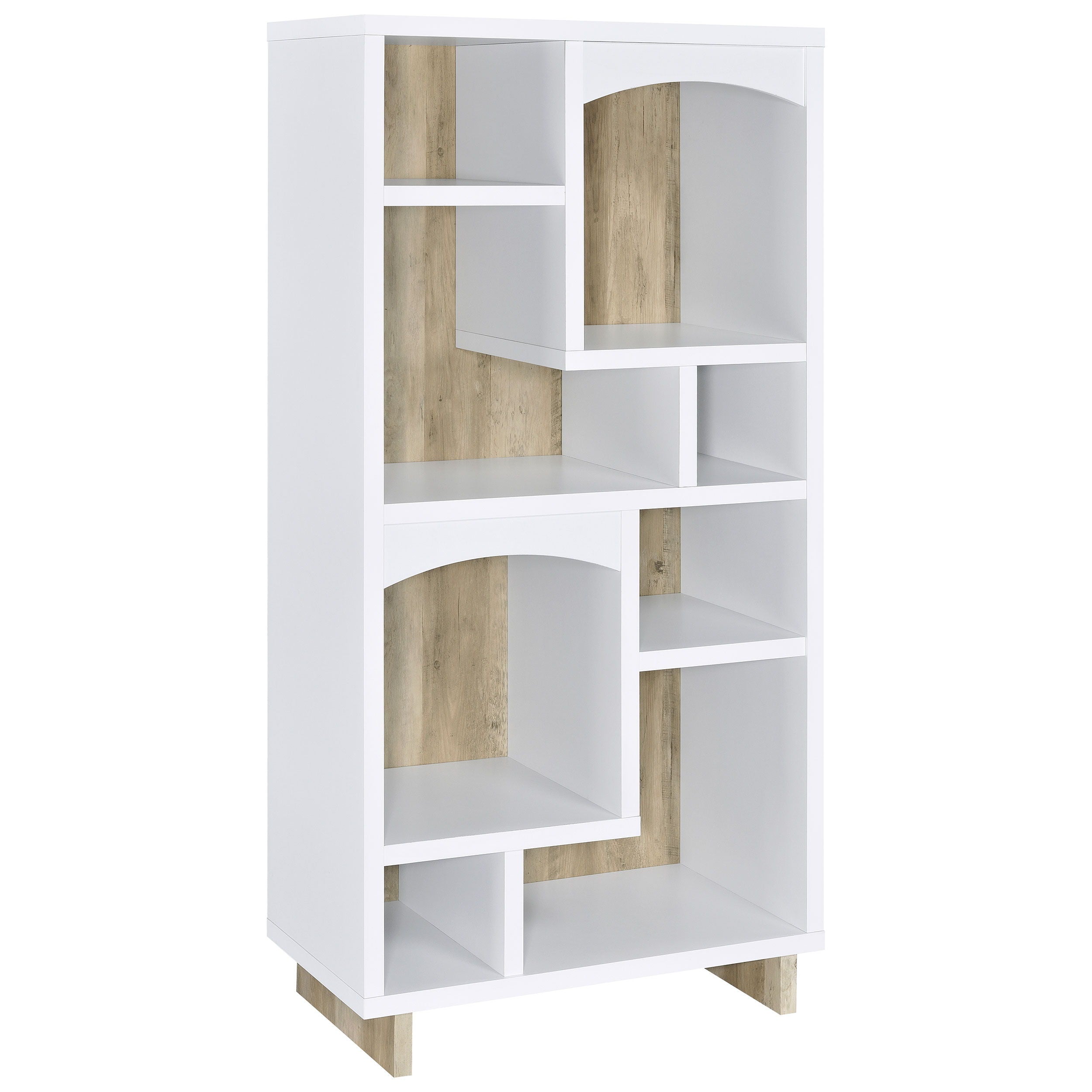 Coaster Fine Furniture Dalton - 6-Shelf Bookcase - White And Distressed Pine | Meri Furniture