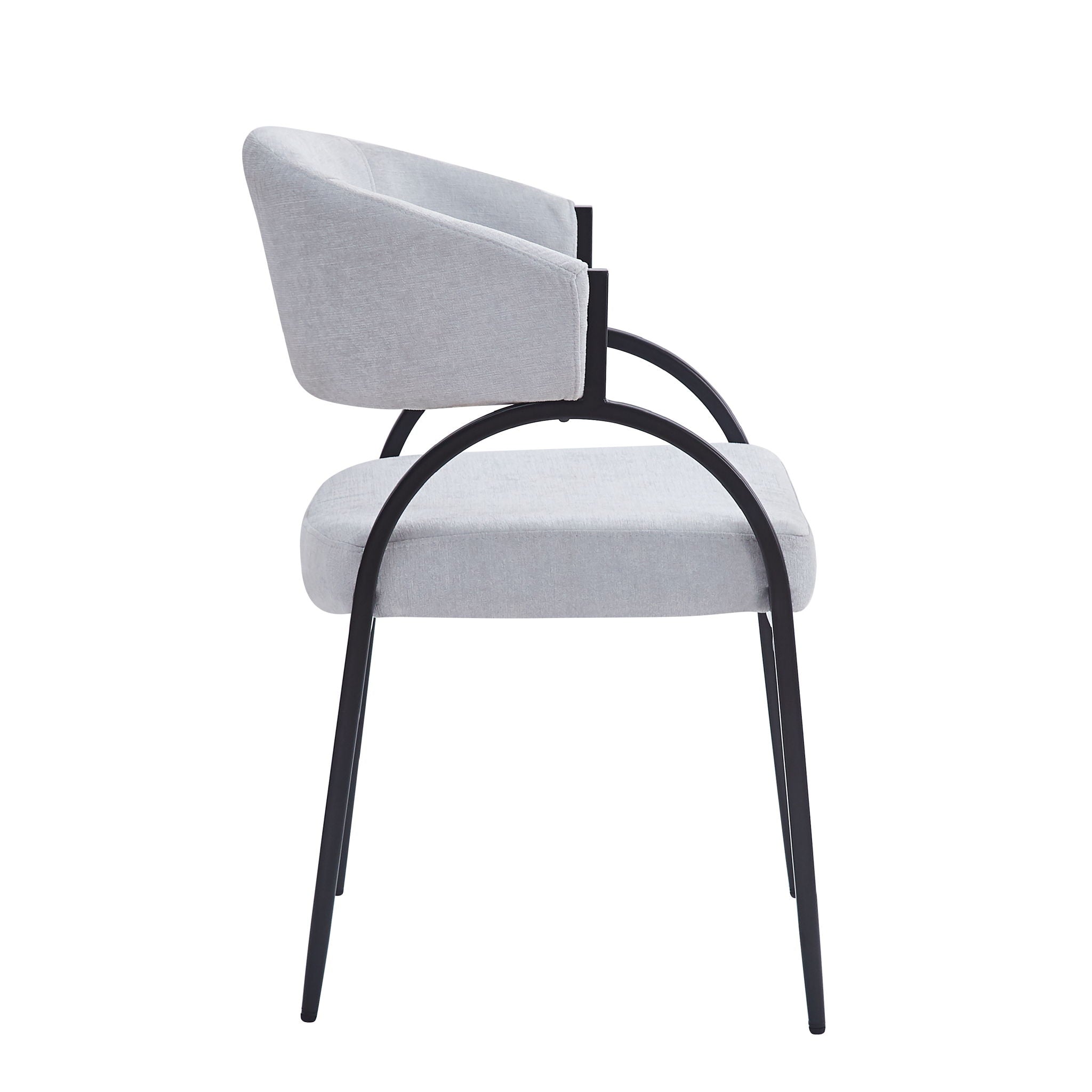 Contemporary Upholstered Dining Chairs With Metal Legs (Set of 2)