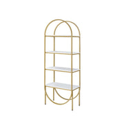 Lightmane - Bookshelf - White High Gloss & Gold